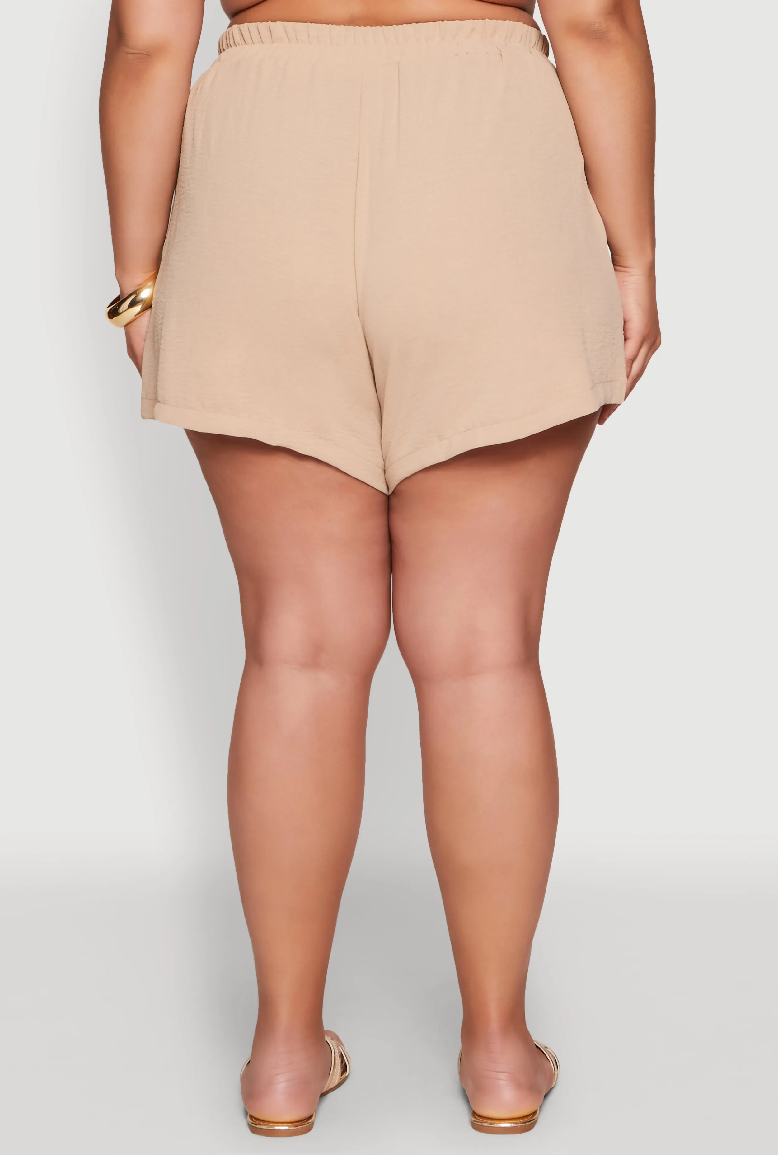 Plus Size Airy Drawstring Detail Shorts sold by Rainbow product image thumbnail 5