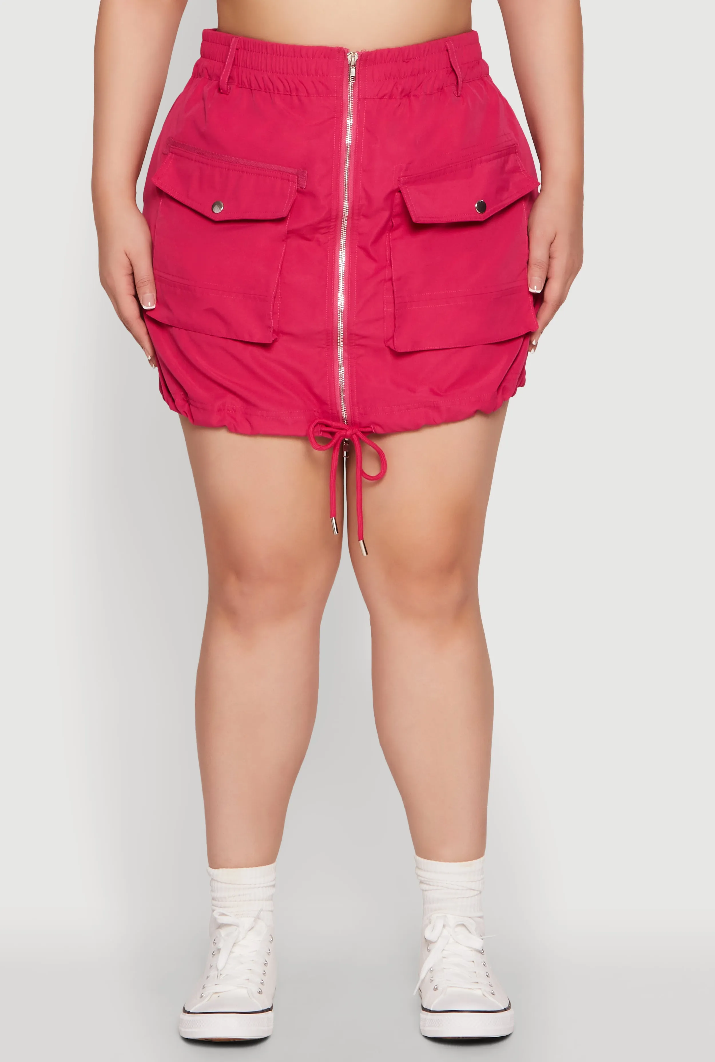 Plus Size Zip Front Cargo Pocket Skirt sold by Rainbow product image thumbnail 5