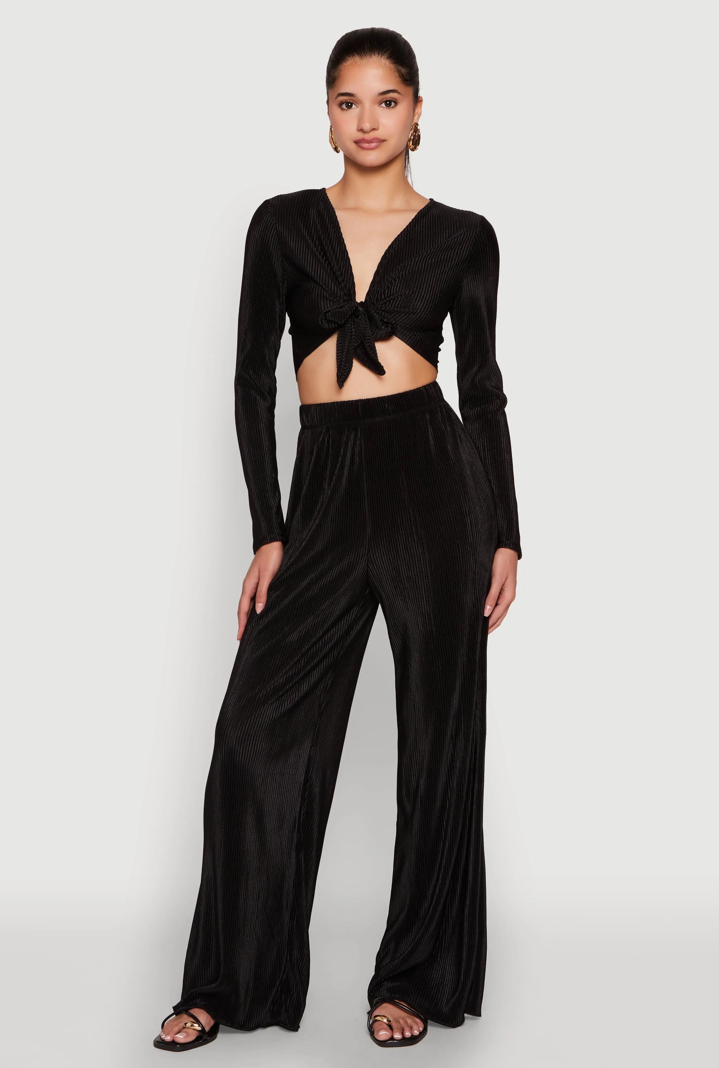 Plisse Tie Front Crop Top sold by Rainbow product image thumbnail 3