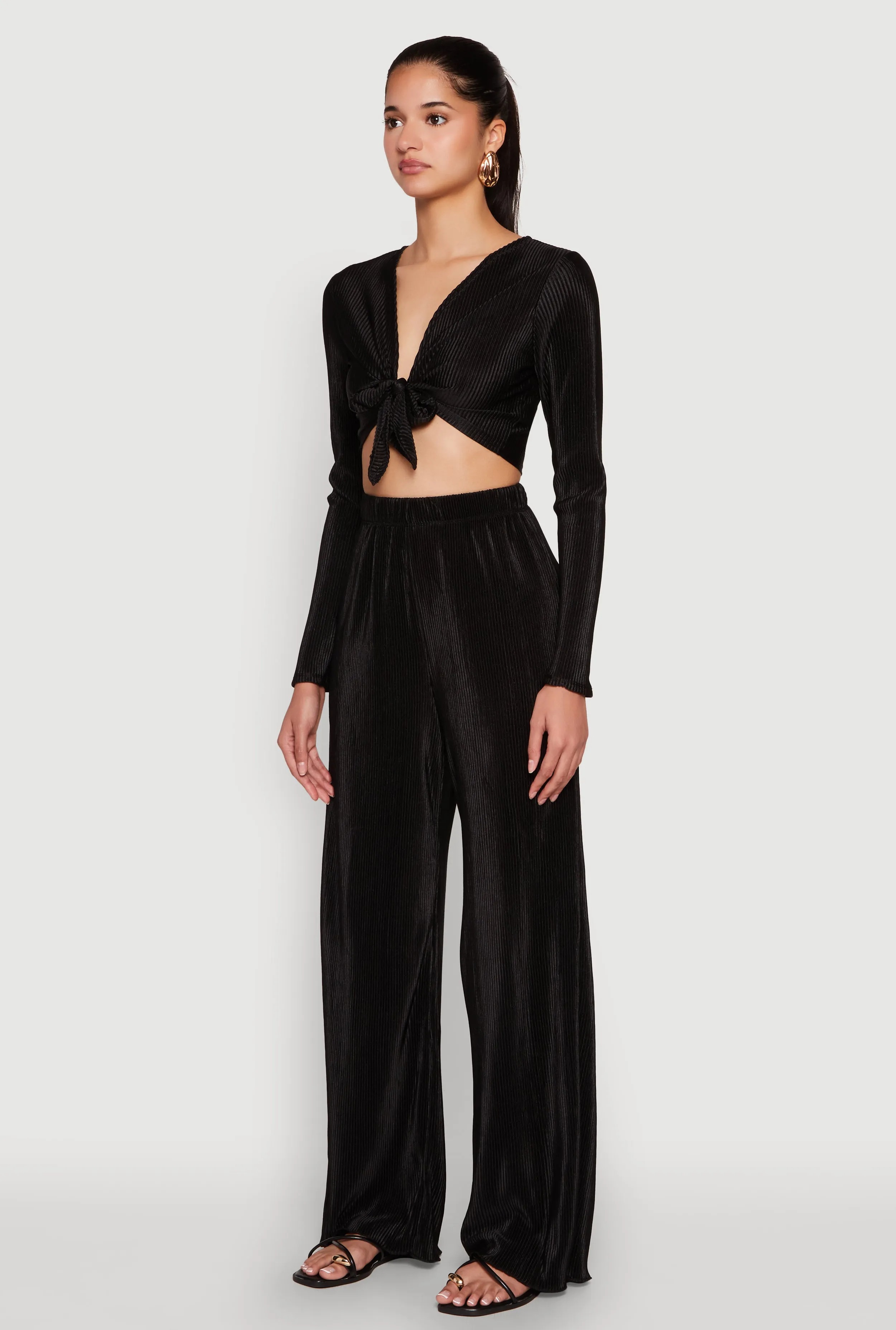 Plisse Tie Front Crop Top sold by Rainbow product image thumbnail 5