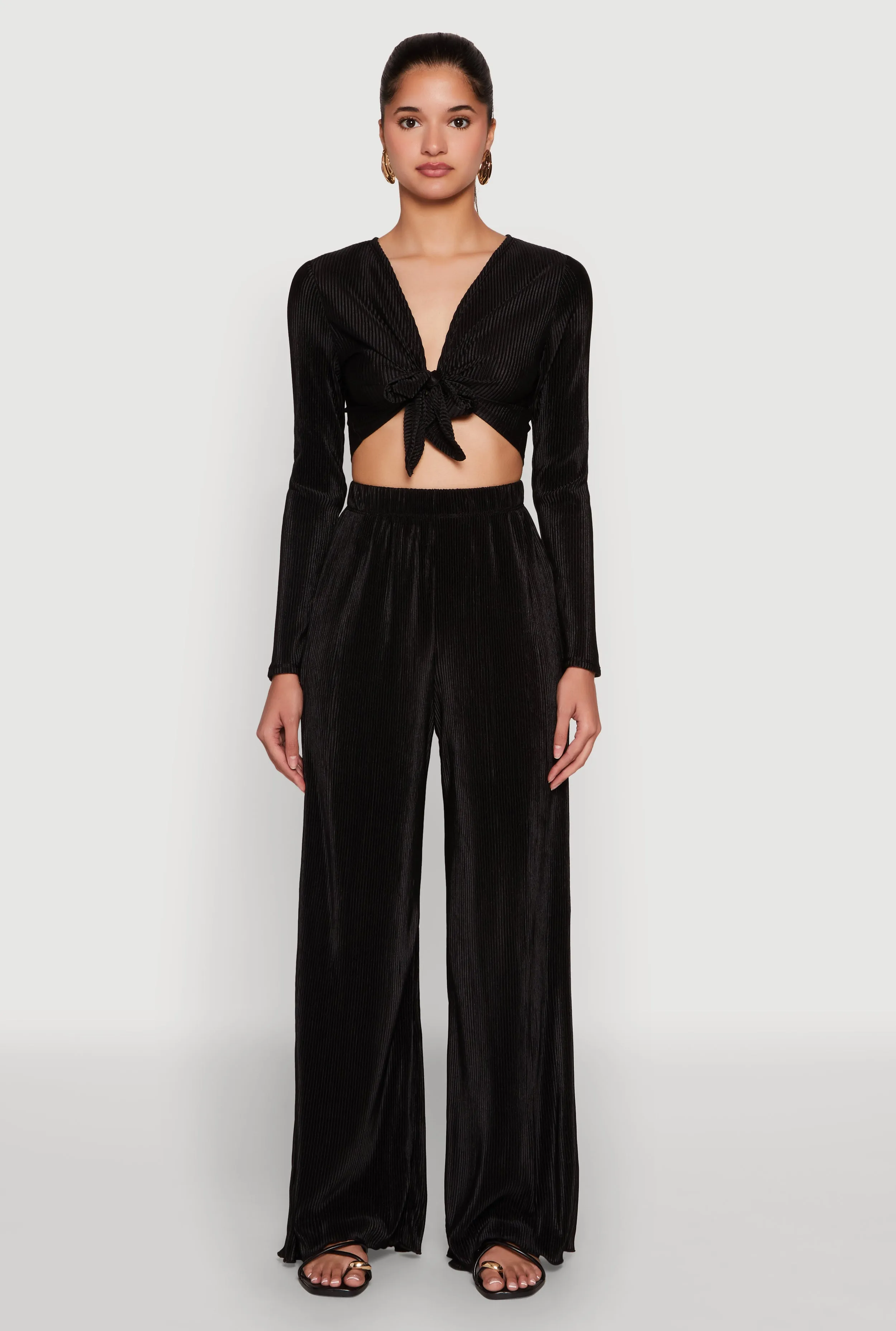 Plisse Tie Front Crop Top sold by Rainbow product image thumbnail 2