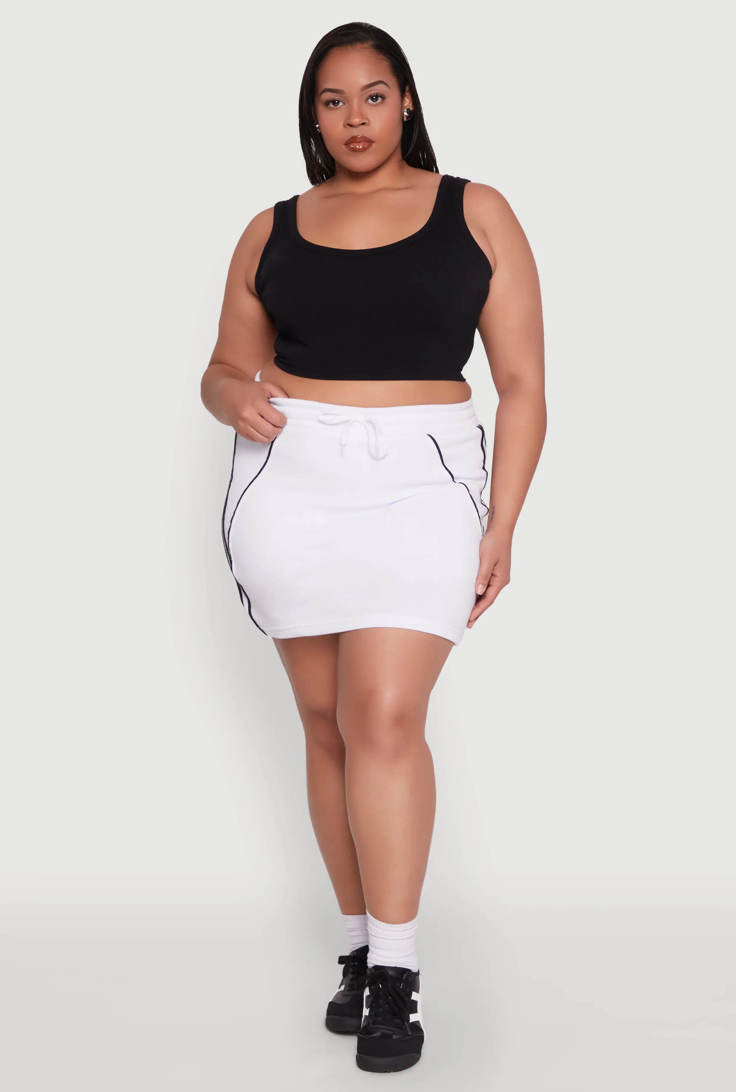 Plus Size Contrast Trim Skort sold by Rainbow product image thumbnail 2