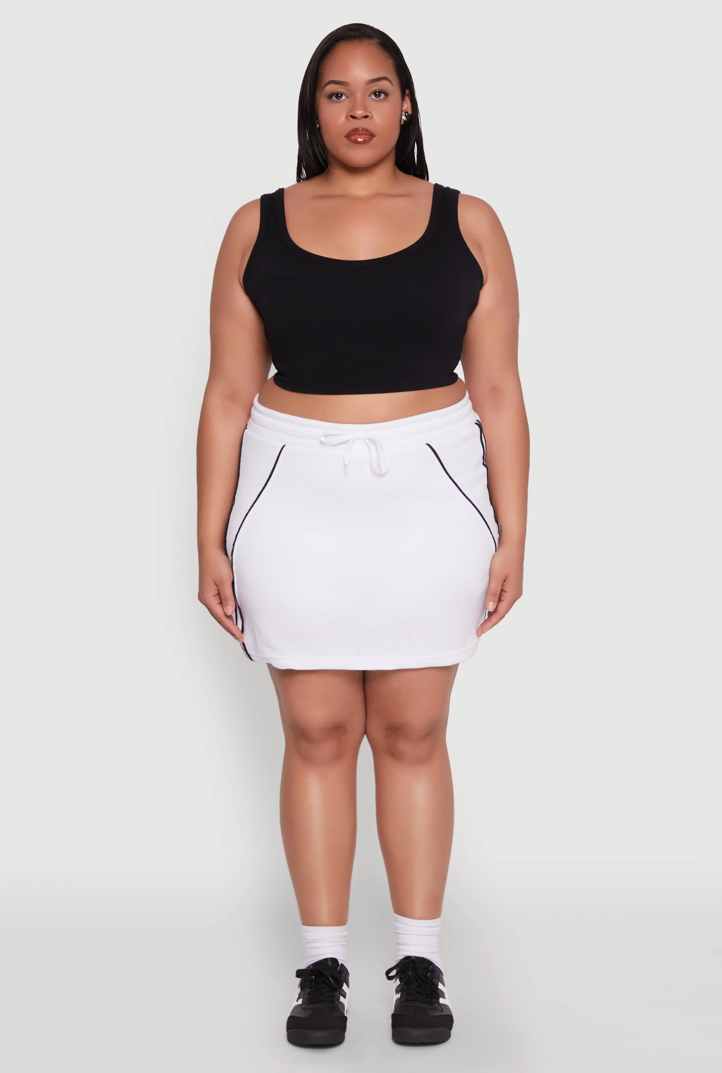 Plus Size Contrast Trim Skort sold by Rainbow