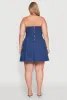 Plus Size Daisy Strapless Denim Skater Dress sold by Rainbow