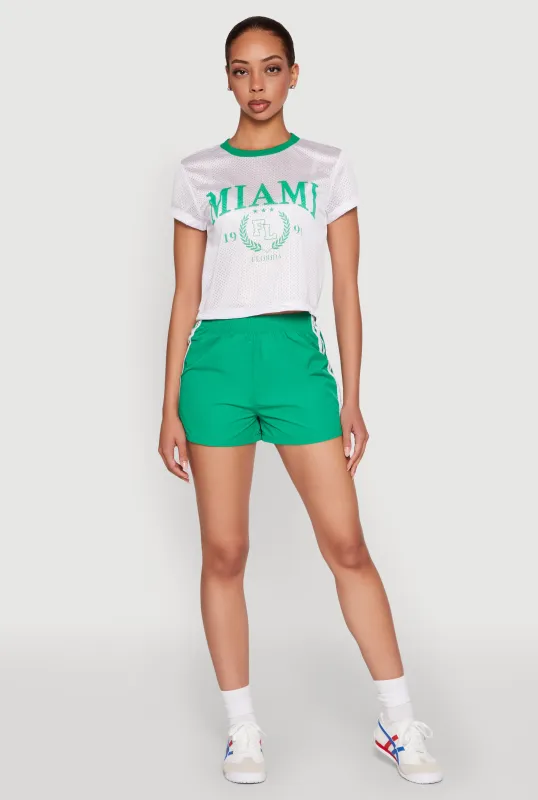 Almost Famous Varsity Stripe Shorts sold by Rainbow