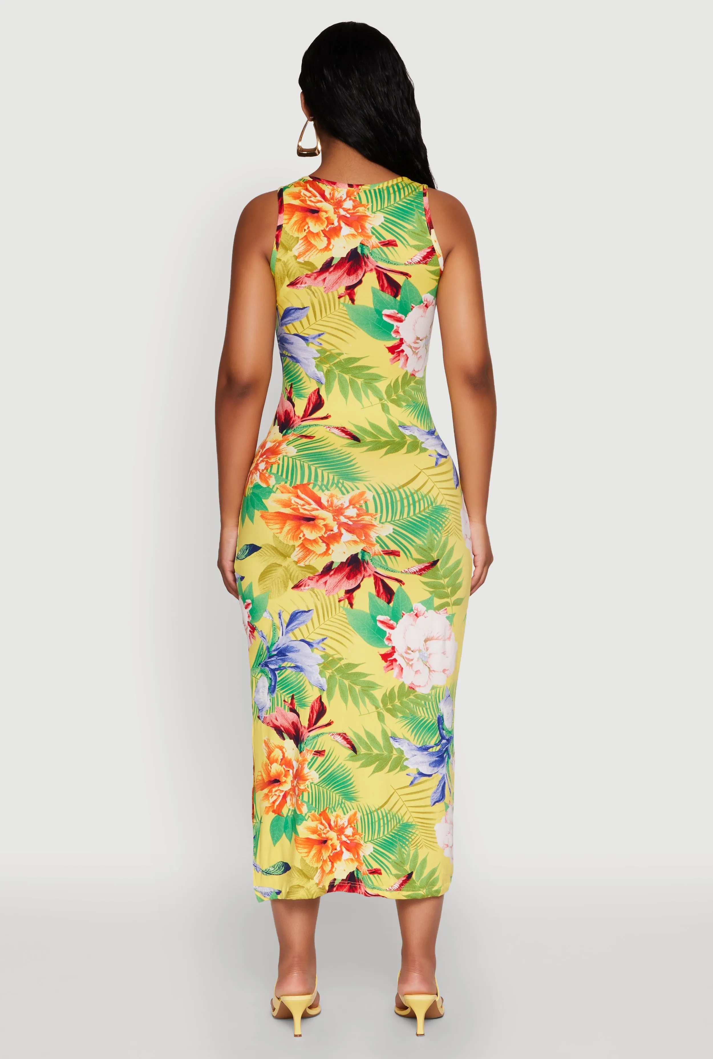 Tropical Floral Print Tank Maxi Dress sold by Rainbow product image thumbnail 5