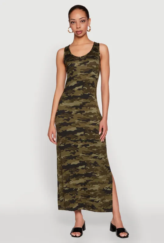 Camouflage Tank Maxi Dress made by Rainbow