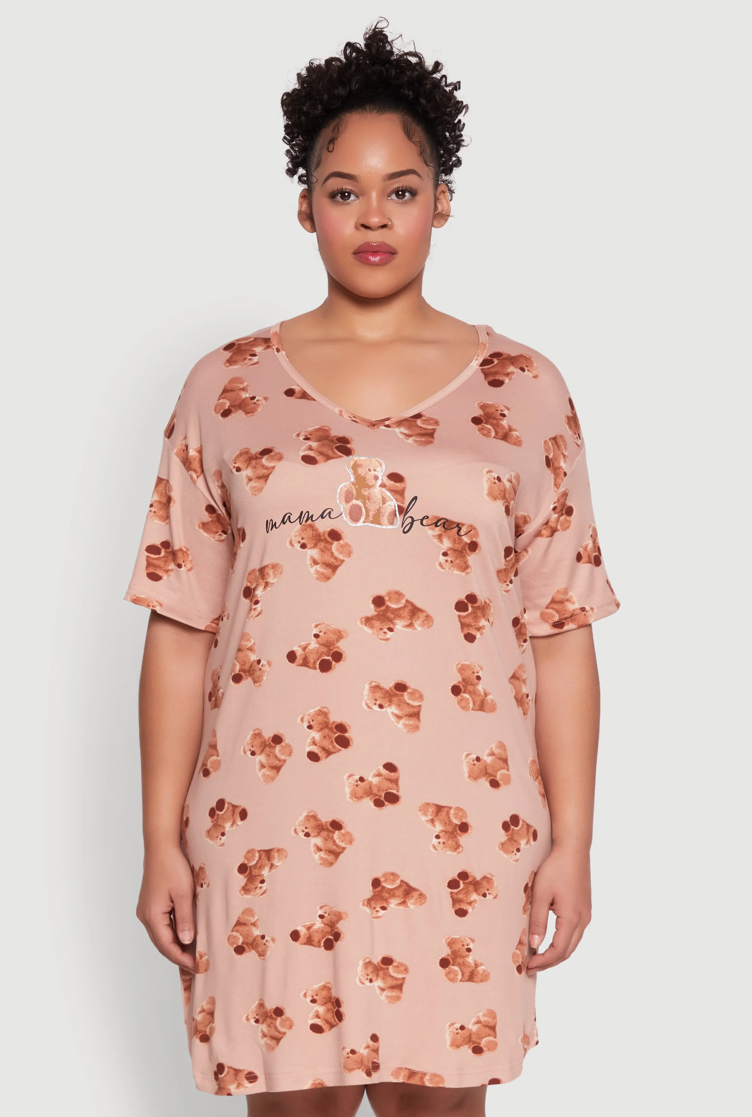 Plus Size Mama Bear Graphic Sleepshirt sold by Rainbow
