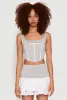 Contrast Corset Detail Crop Top sold by Rainbow