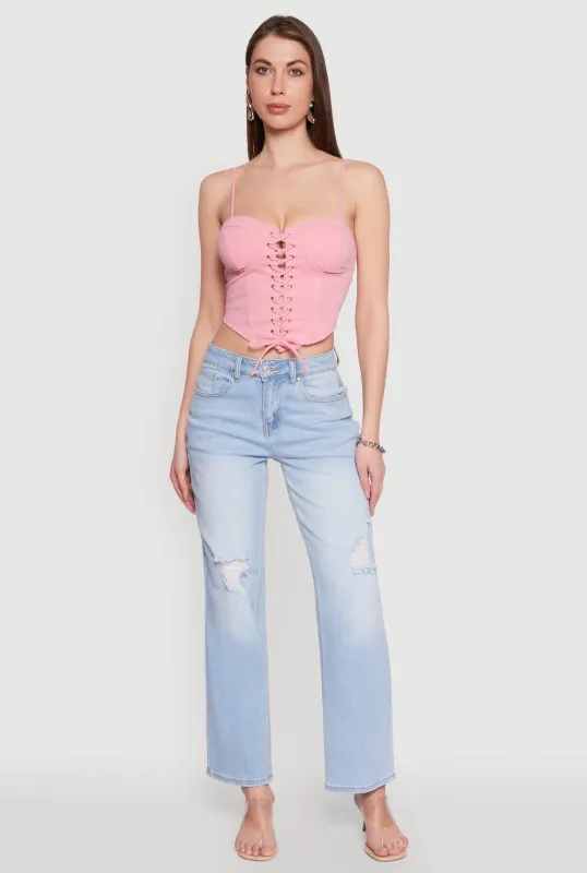 Lace Up Bustier Top sold by Rainbow