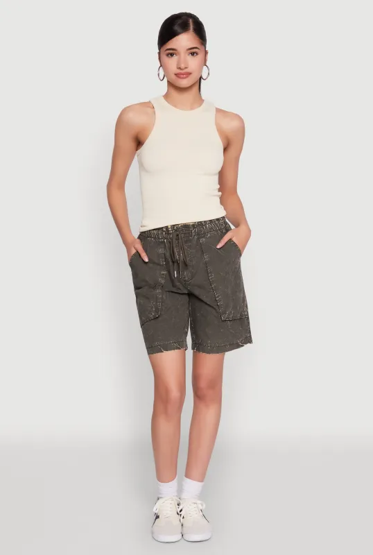 Poplin Drawstring Bermuda Shorts sold by Rainbow