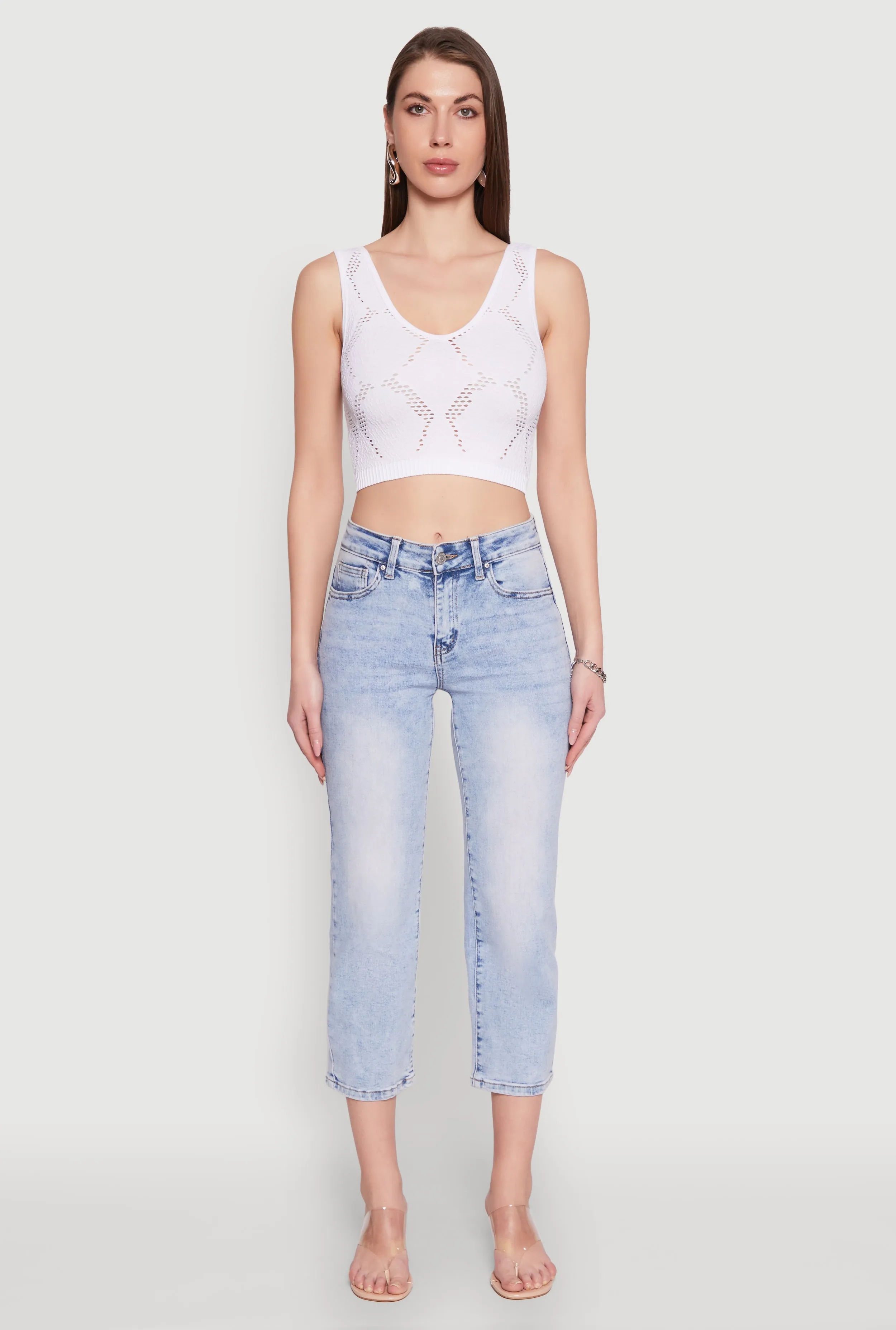 Seamless Laser Cut Cropped Tank Top sold by Rainbow product image thumbnail 3