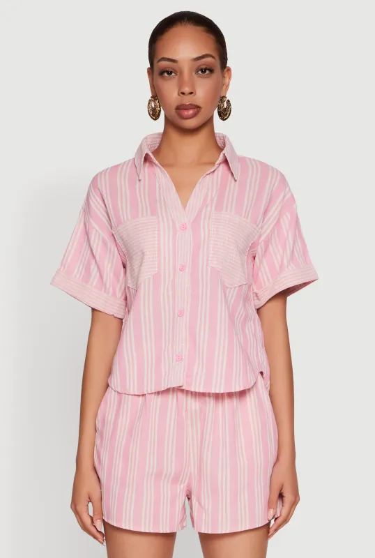 Linen Striped Shirt sold by Rainbow
