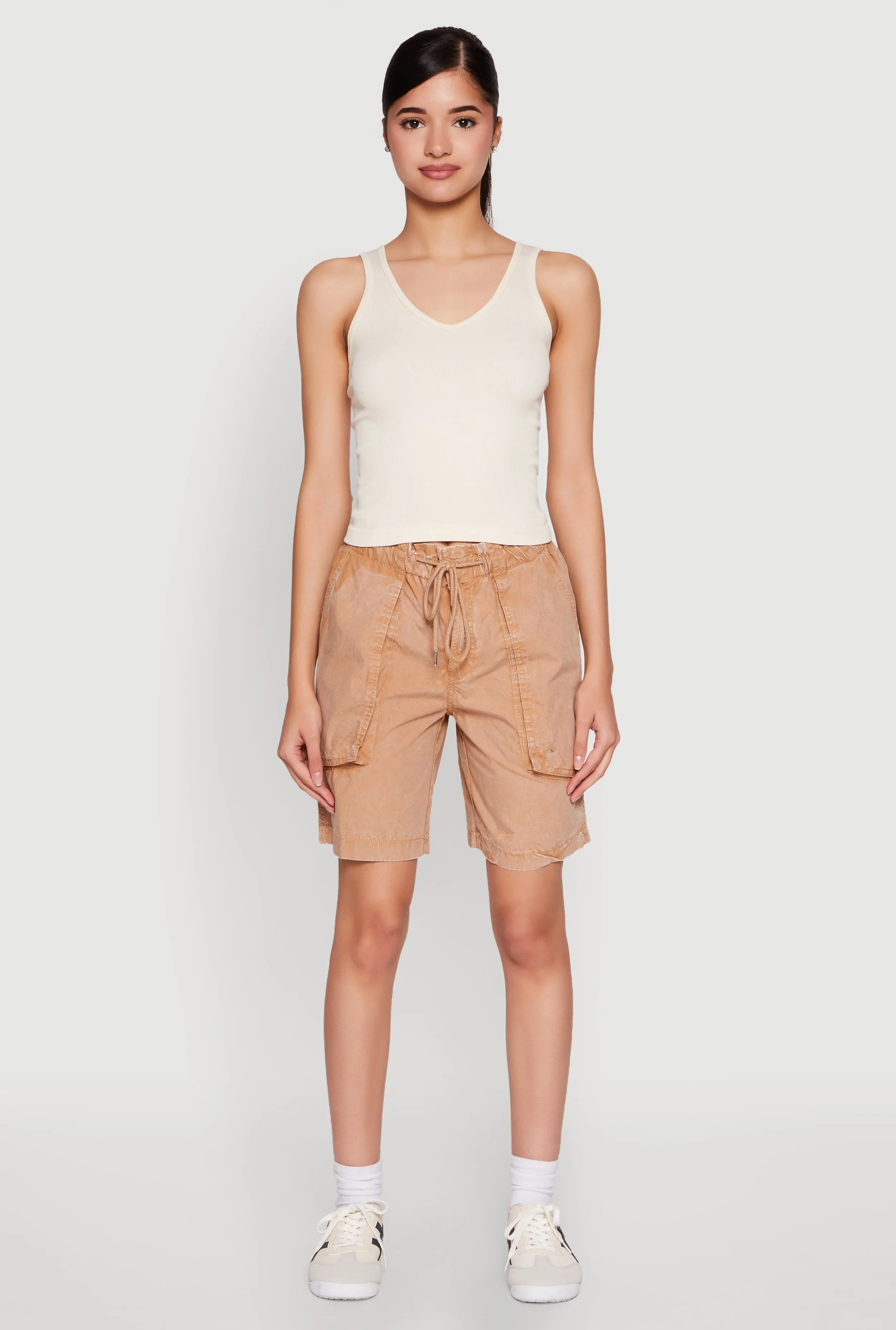 Seamless Ribbed Knit V Neck Tank Top sold by Rainbow product image thumbnail 3