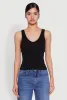 Seamless Ribbed Knit V Neck Tank Top sold by Rainbow