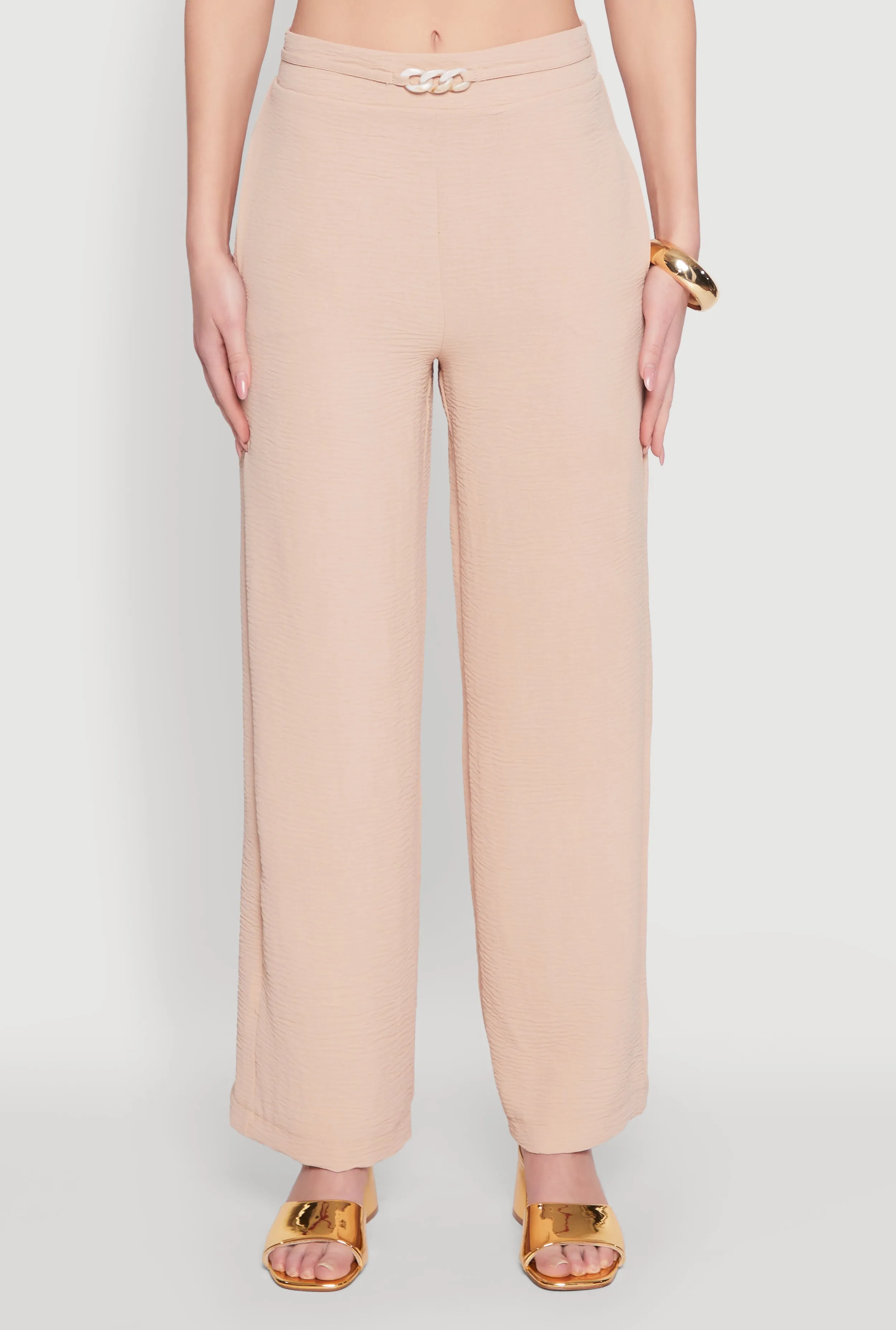 Airy Chain Belted Front Pants sold by Rainbow product image thumbnail 3