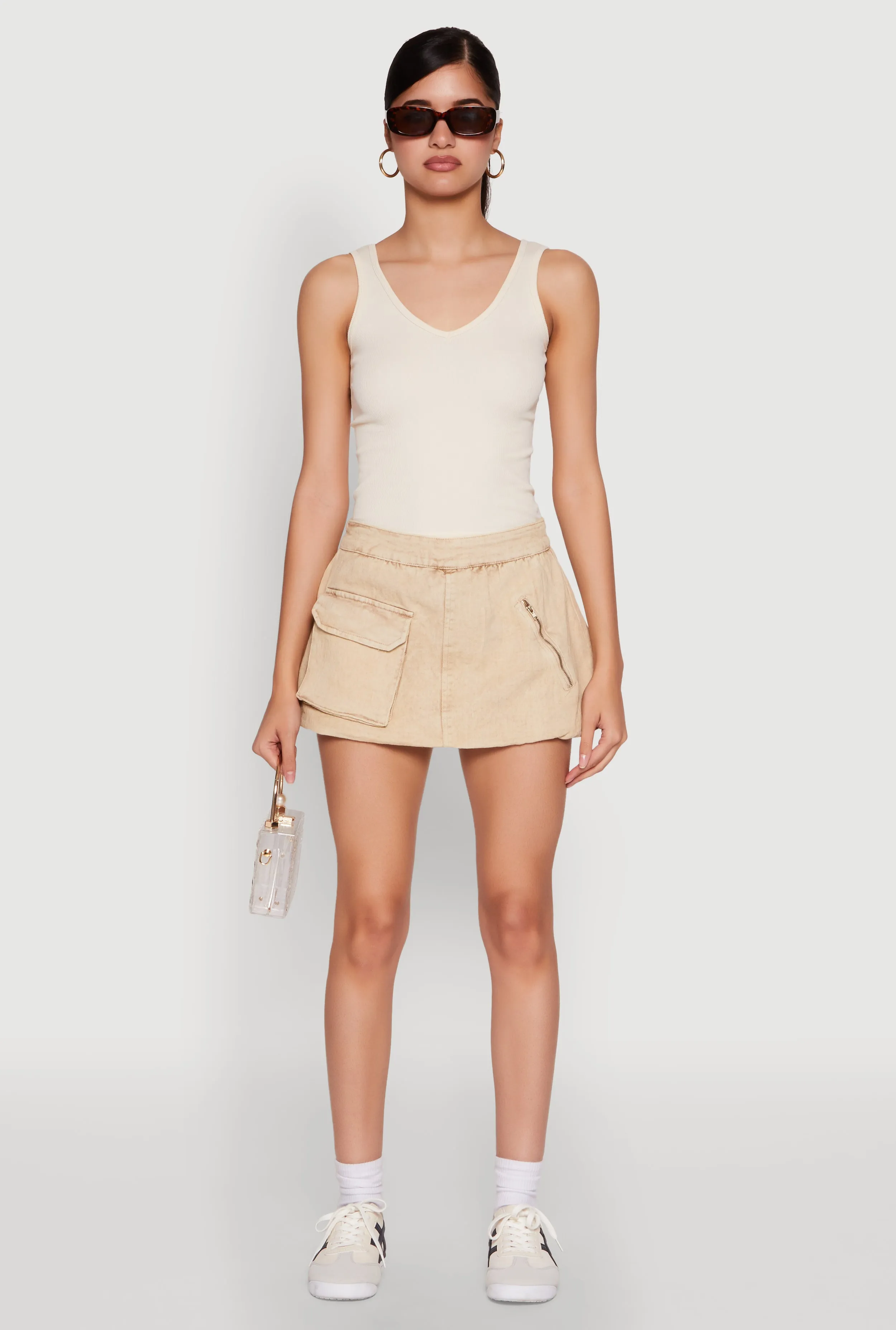 Spoon Jeans Mineral Wash Zip Detail Denim Skort sold by Rainbow product image thumbnail 2
