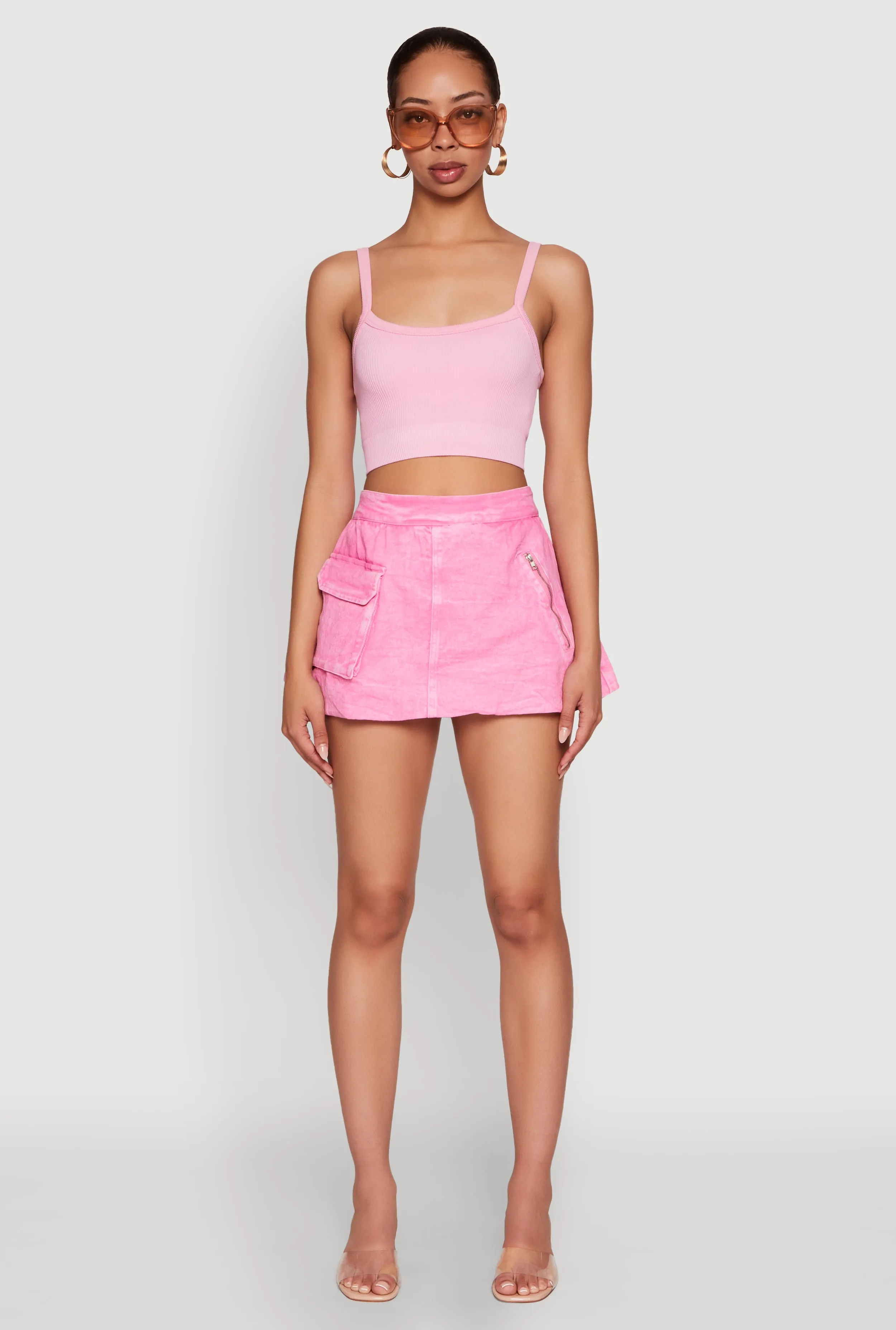 Seamless Ribbed Knit Cropped Cami sold by Rainbow product image thumbnail 3