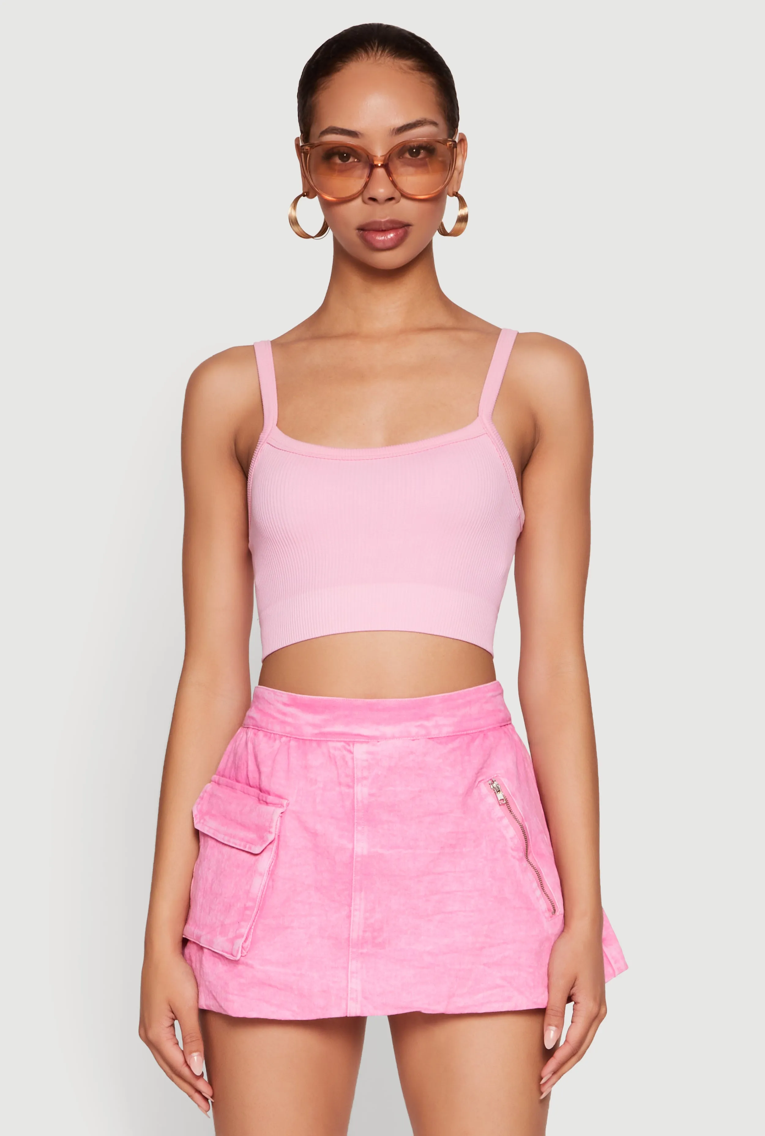 Seamless Ribbed Knit Cropped Cami sold by Rainbow product image thumbnail 2