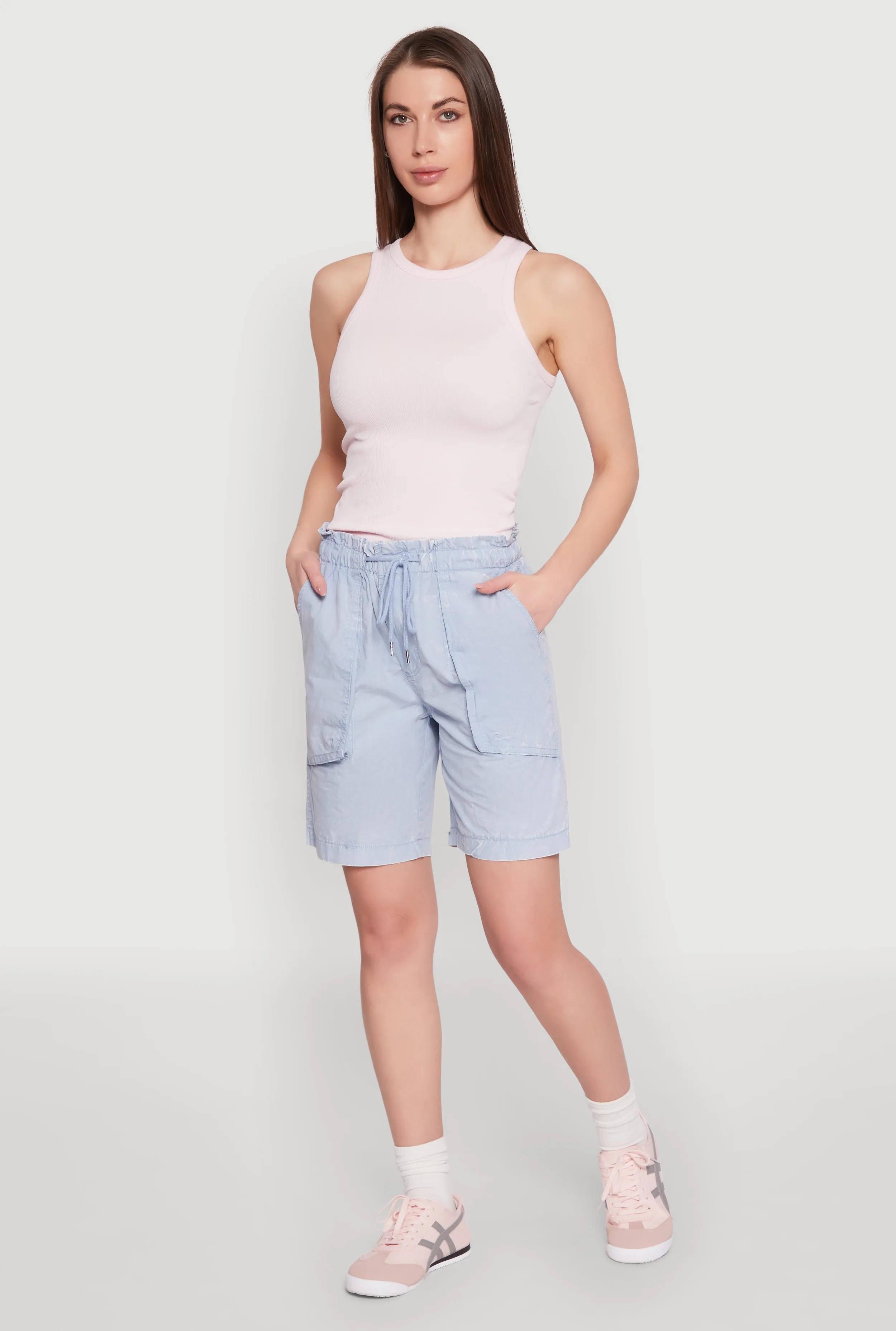Poplin Drawstring Bermuda Shorts sold by Rainbow