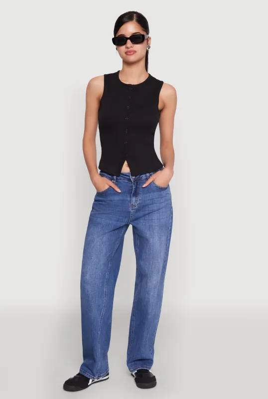 Almost Famous Rib Knit Vest sold by Rainbow