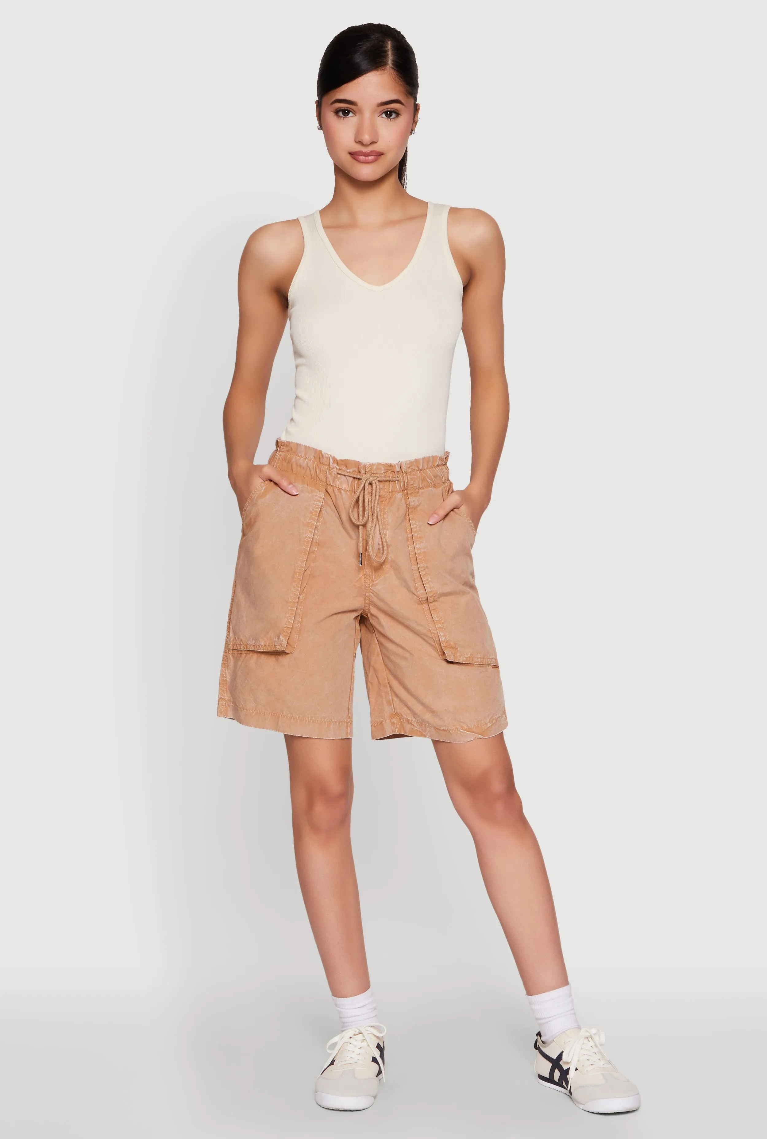 Poplin Drawstring Bermuda Shorts sold by Rainbow