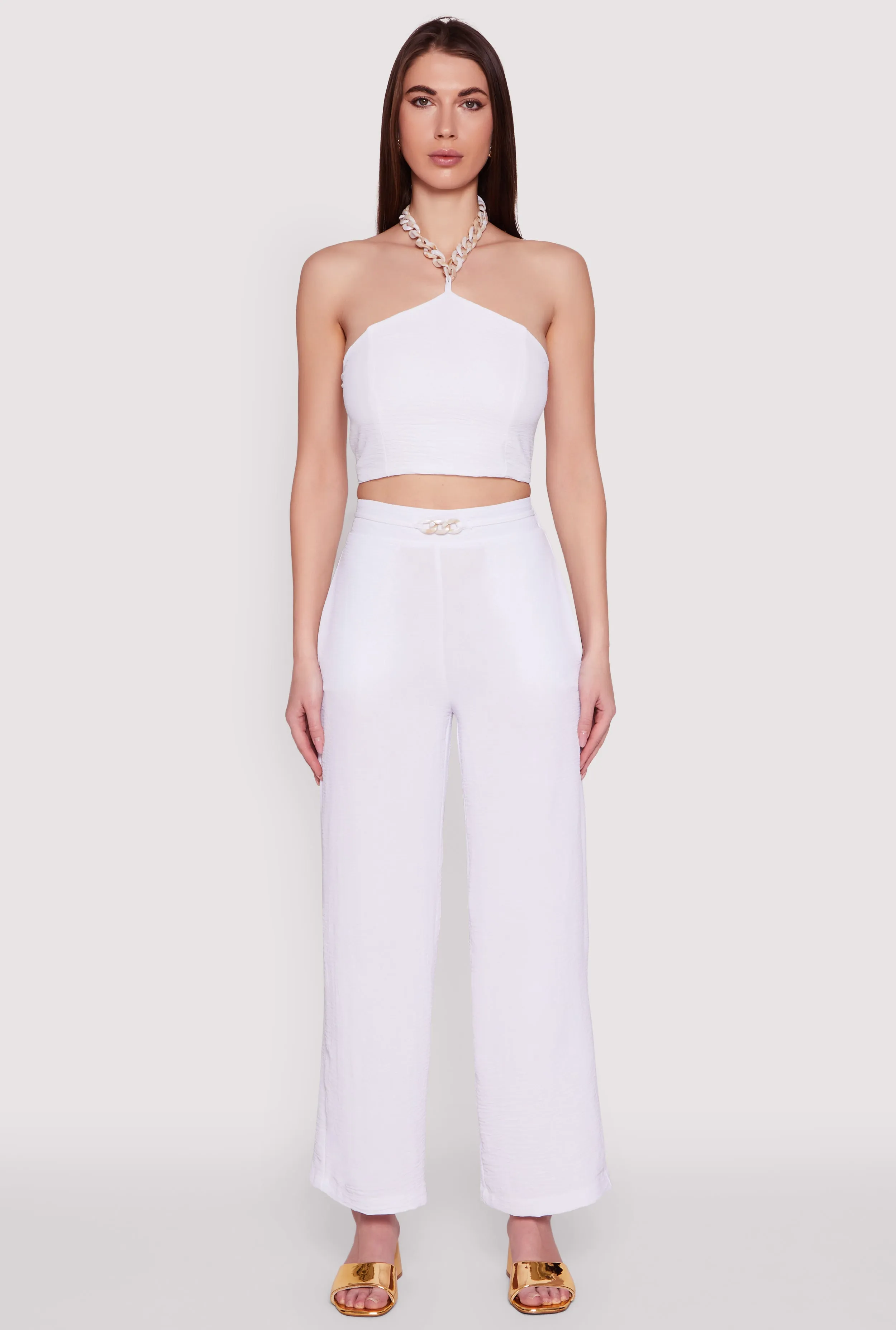 Airy Chain Belted Front Pants sold by Rainbow product image thumbnail 2