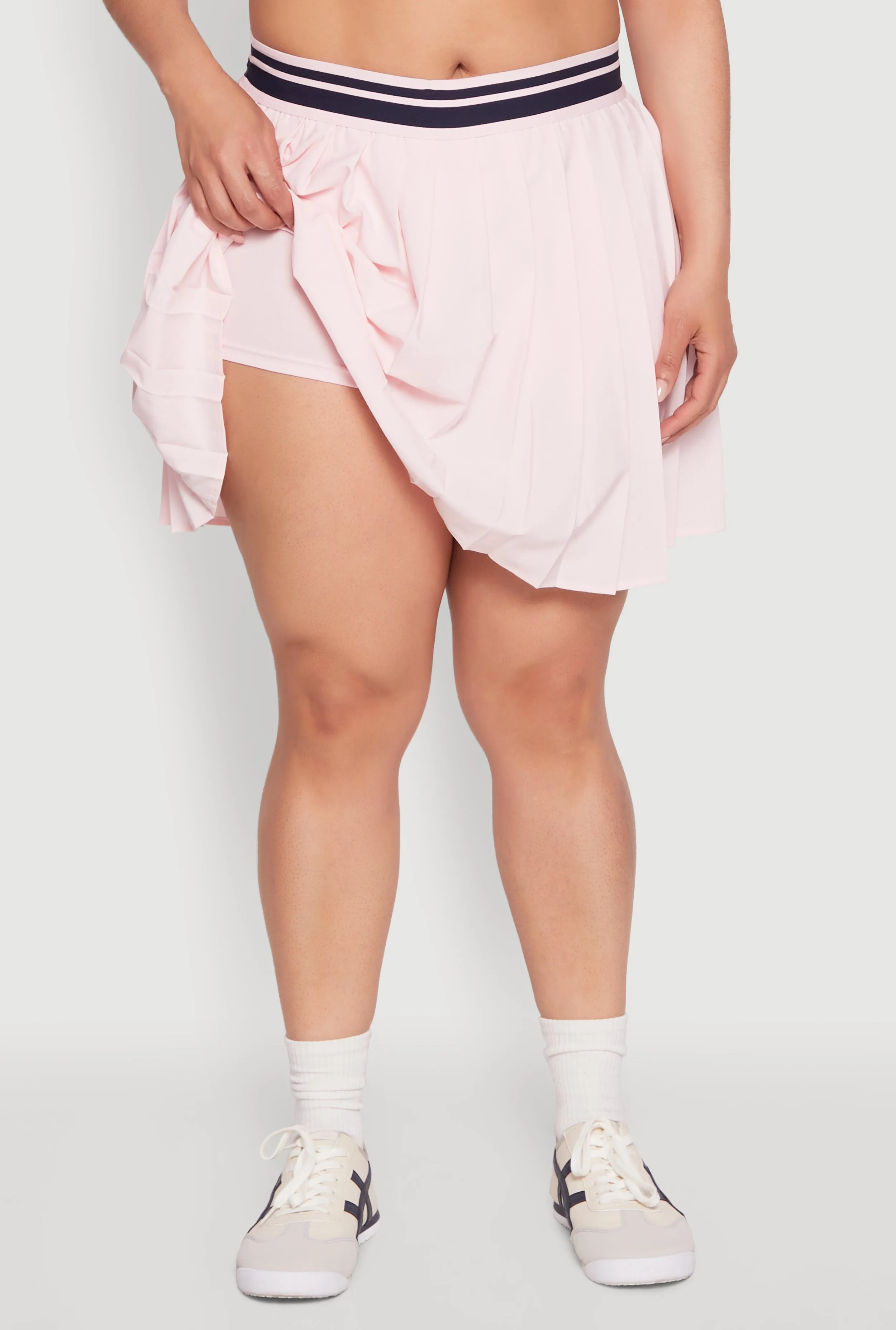 Plus Size Varsity Stripe Waistband Pleated Skirt sold by Rainbow product image thumbnail 5