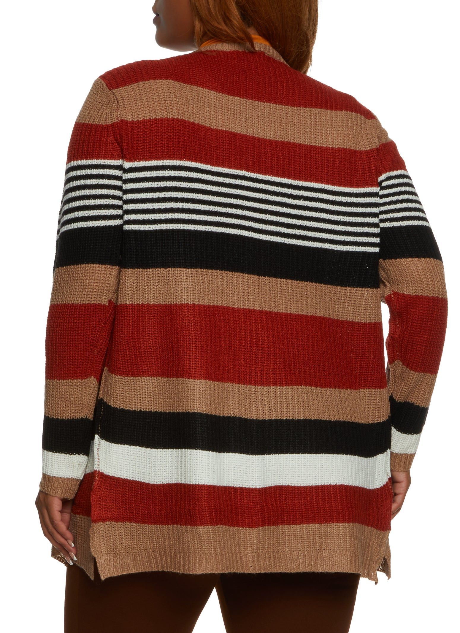 Plus Size Stripe Patterned Knit Cardigan sold by Rainbow product image thumbnail 2