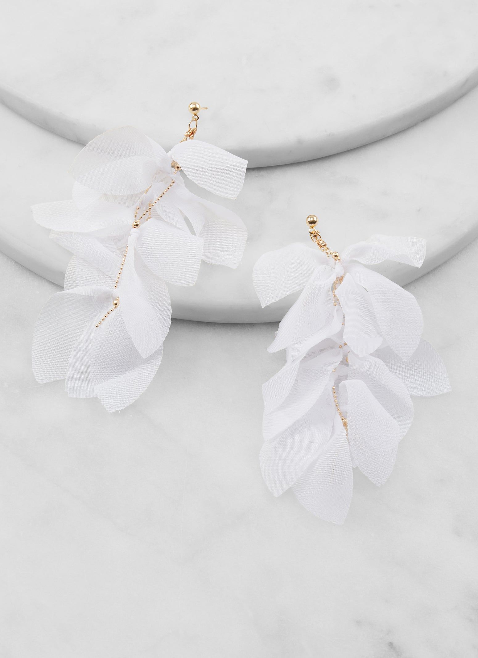 Fabric Petal Drop Earrings sold by Rainbow product image thumbnail 2