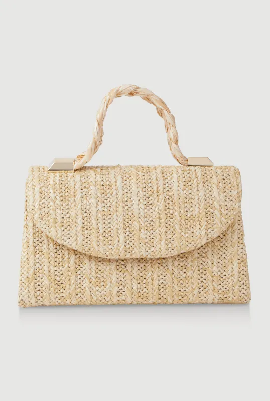 Top Handle Straw Handbag sold by Rainbow