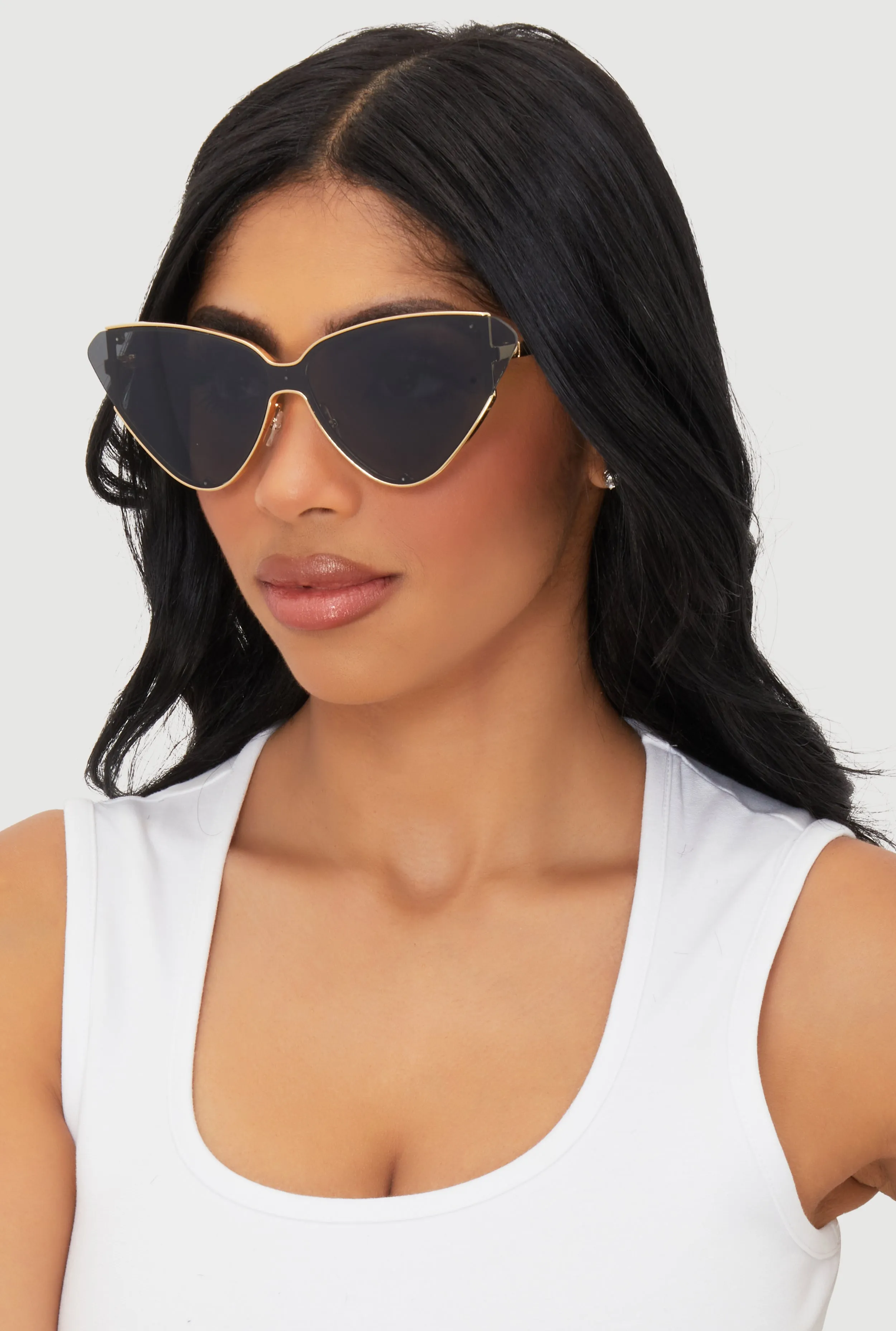 Metallic Frame Cat Eye Sunglasses sold by Rainbow product image thumbnail 2