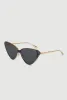 Metallic Frame Cat Eye Sunglasses sold by Rainbow