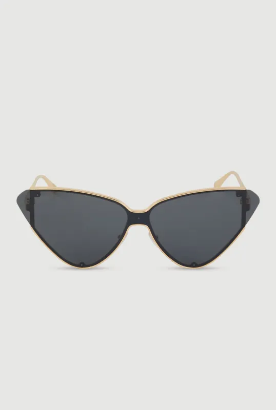 Metallic Frame Cat Eye Sunglasses sold by Rainbow