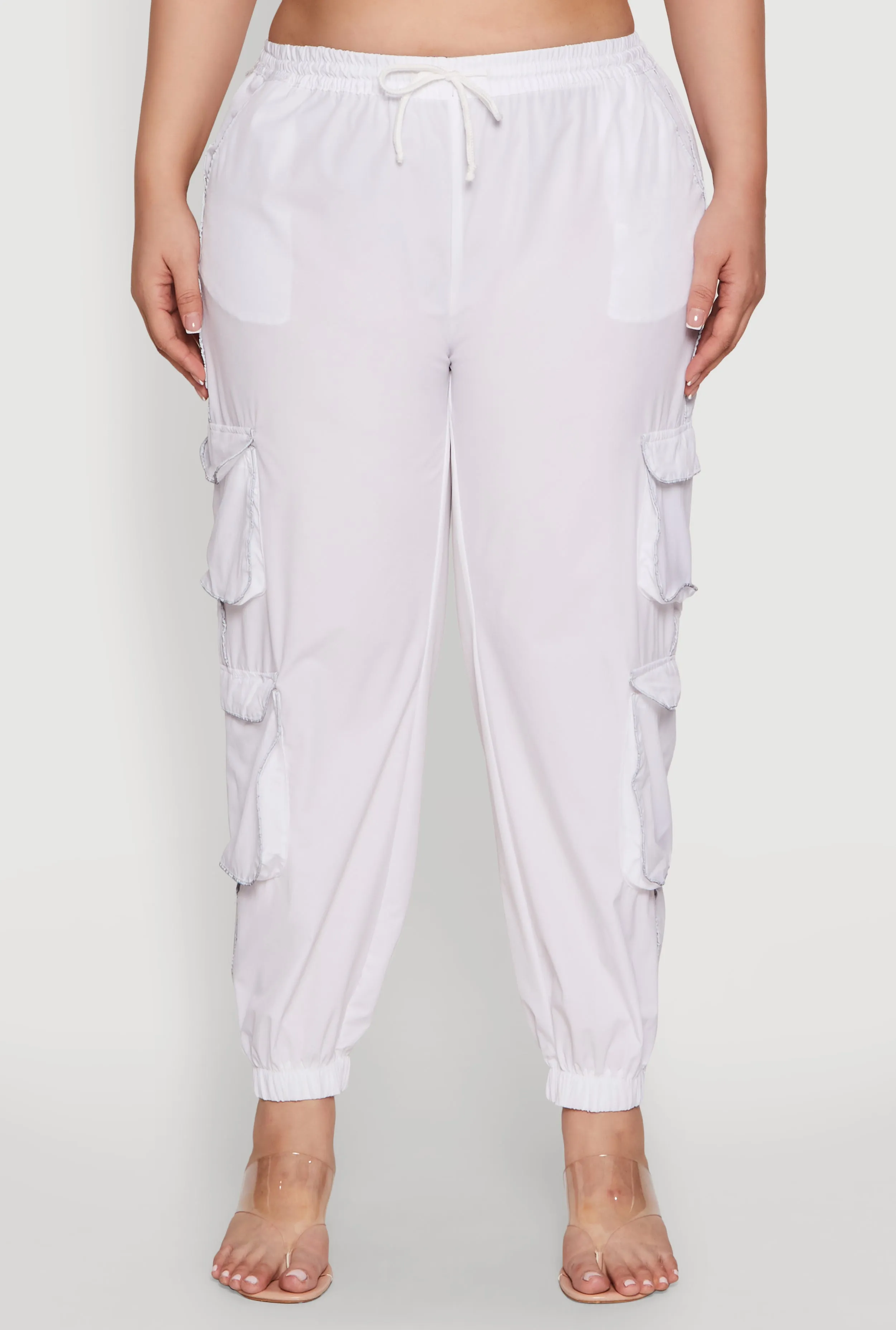 Plus Size Drawstring Cargo Pocket Joggers sold by Rainbow product image thumbnail 3