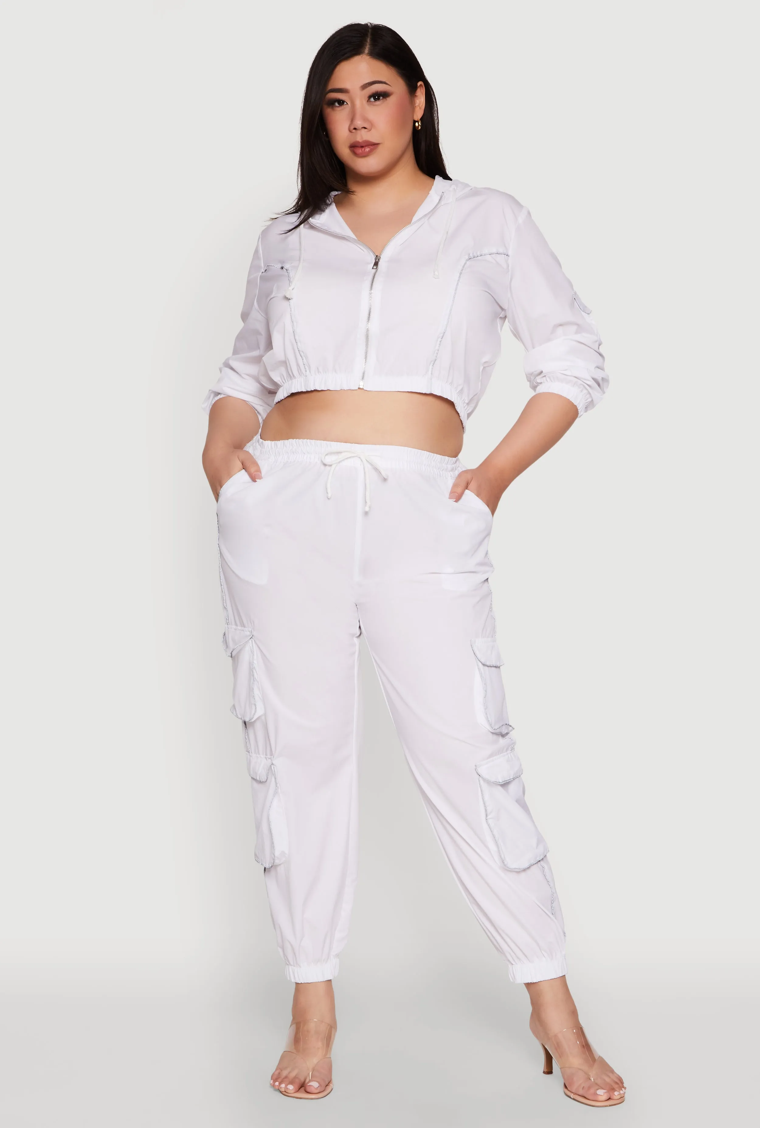 Plus Size Drawstring Cargo Pocket Joggers sold by Rainbow