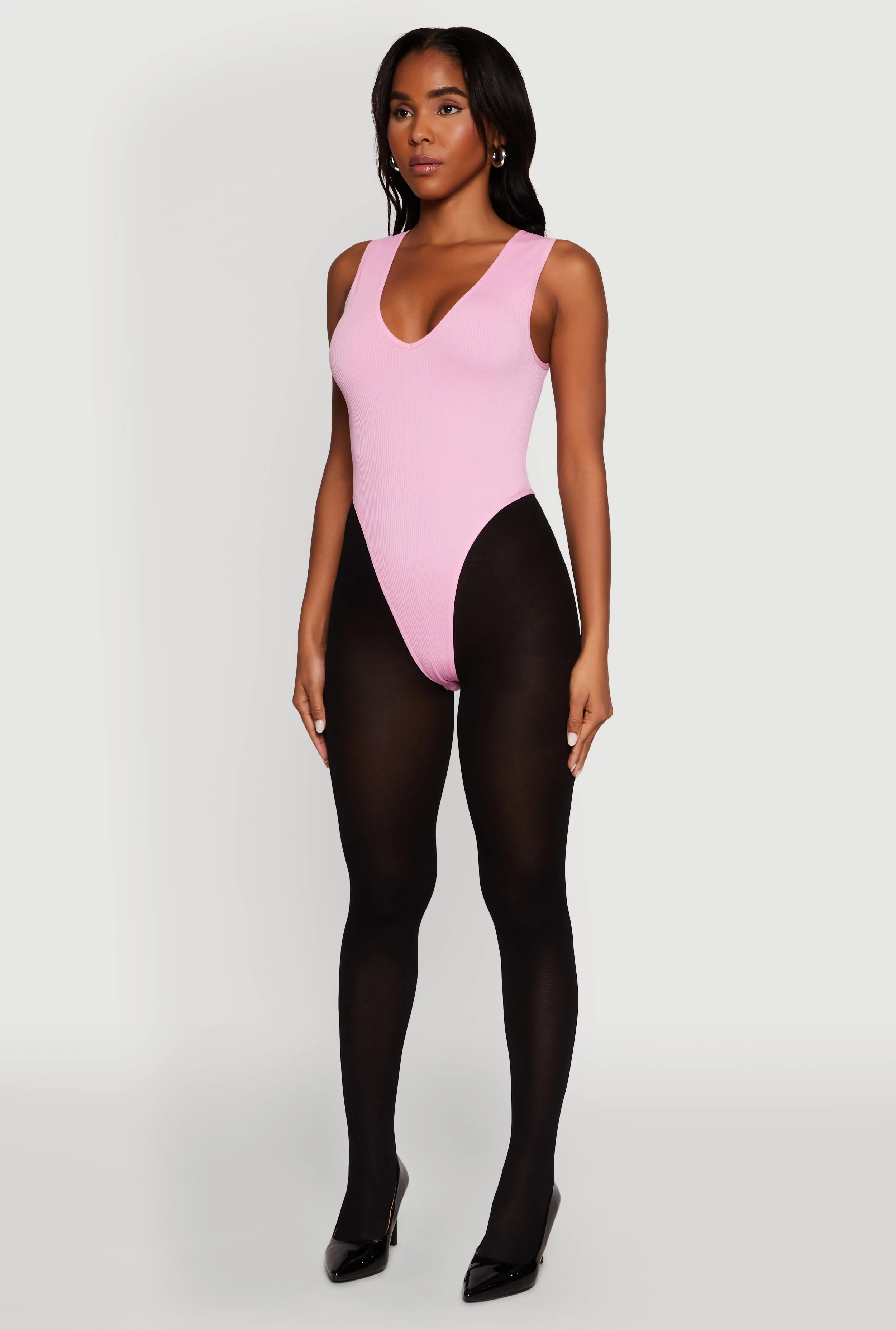 Seamless V Neck Thong Bodysuit sold by Rainbow product image thumbnail 5