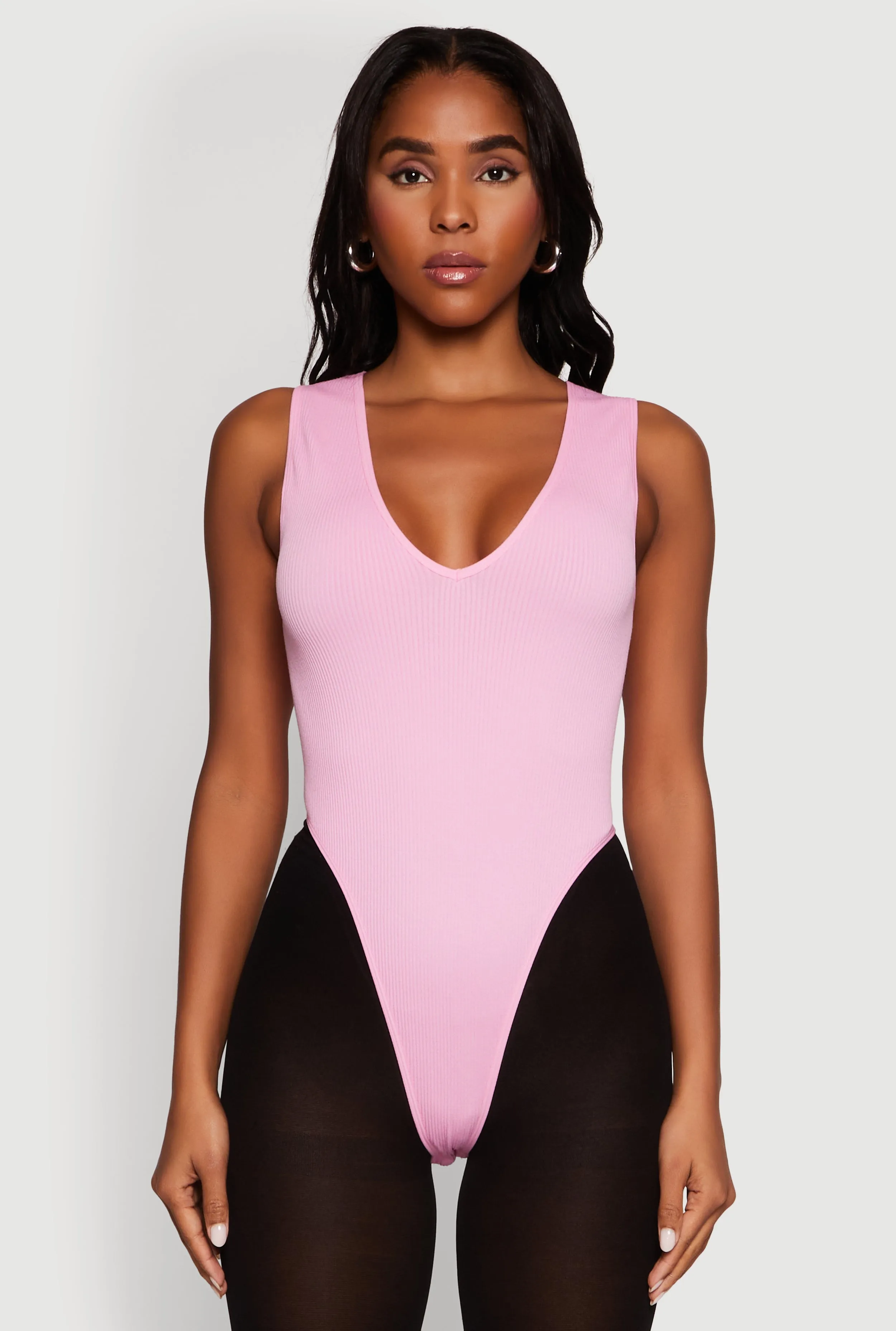Seamless V Neck Thong Bodysuit sold by Rainbow product image thumbnail 2