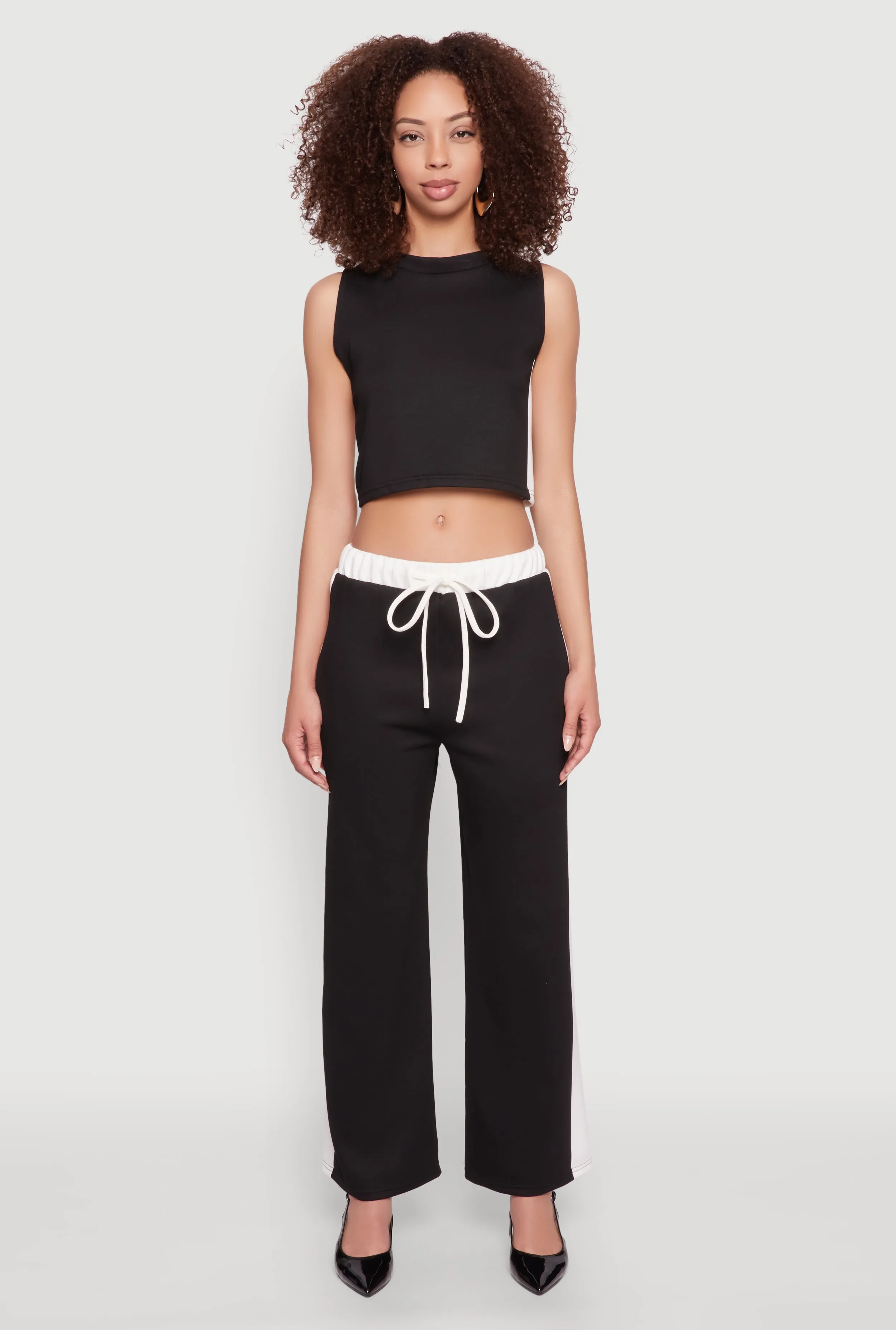 Contrast Trim Drawstring Waist Sweatpants sold by Rainbow