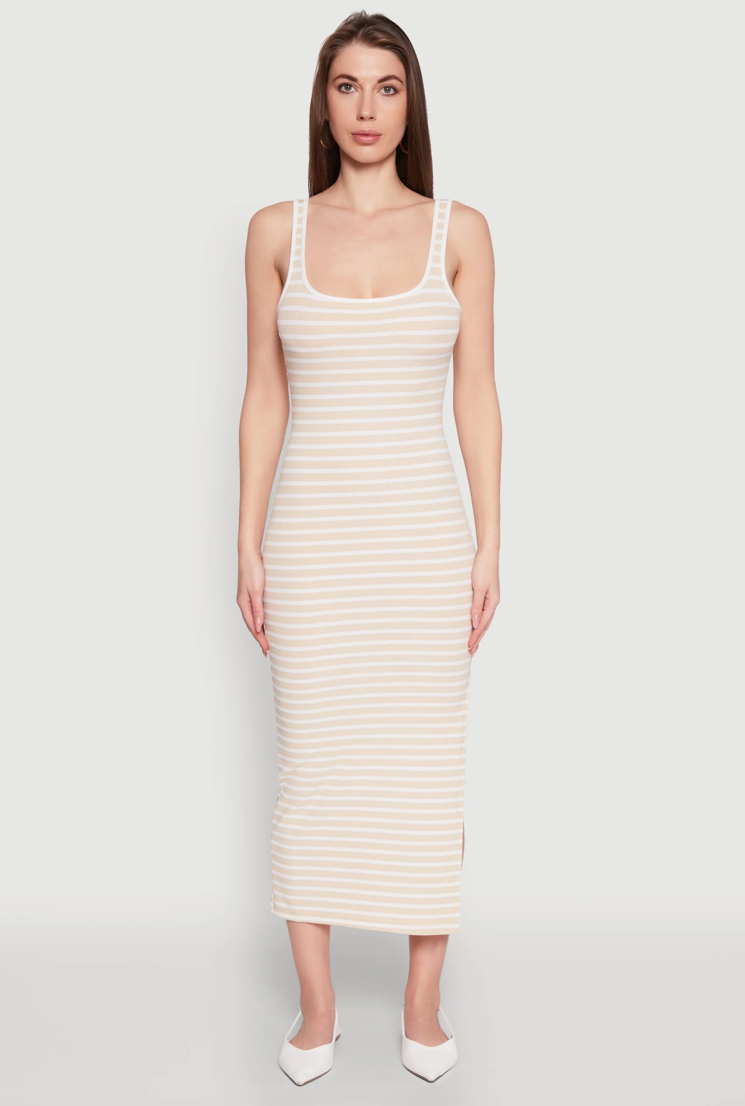 Striped Side Slit Tank Dress sold by Rainbow product image thumbnail 2