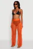 Ruffle Trim High Waisted Cover Up Pants sold by Rainbow