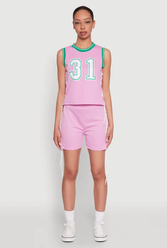 Jersey Mesh Lace Up Side Shorts sold by Rainbow