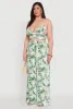 Plus Size Almost Famous Tropical Print Smocked Bralette sold by Rainbow