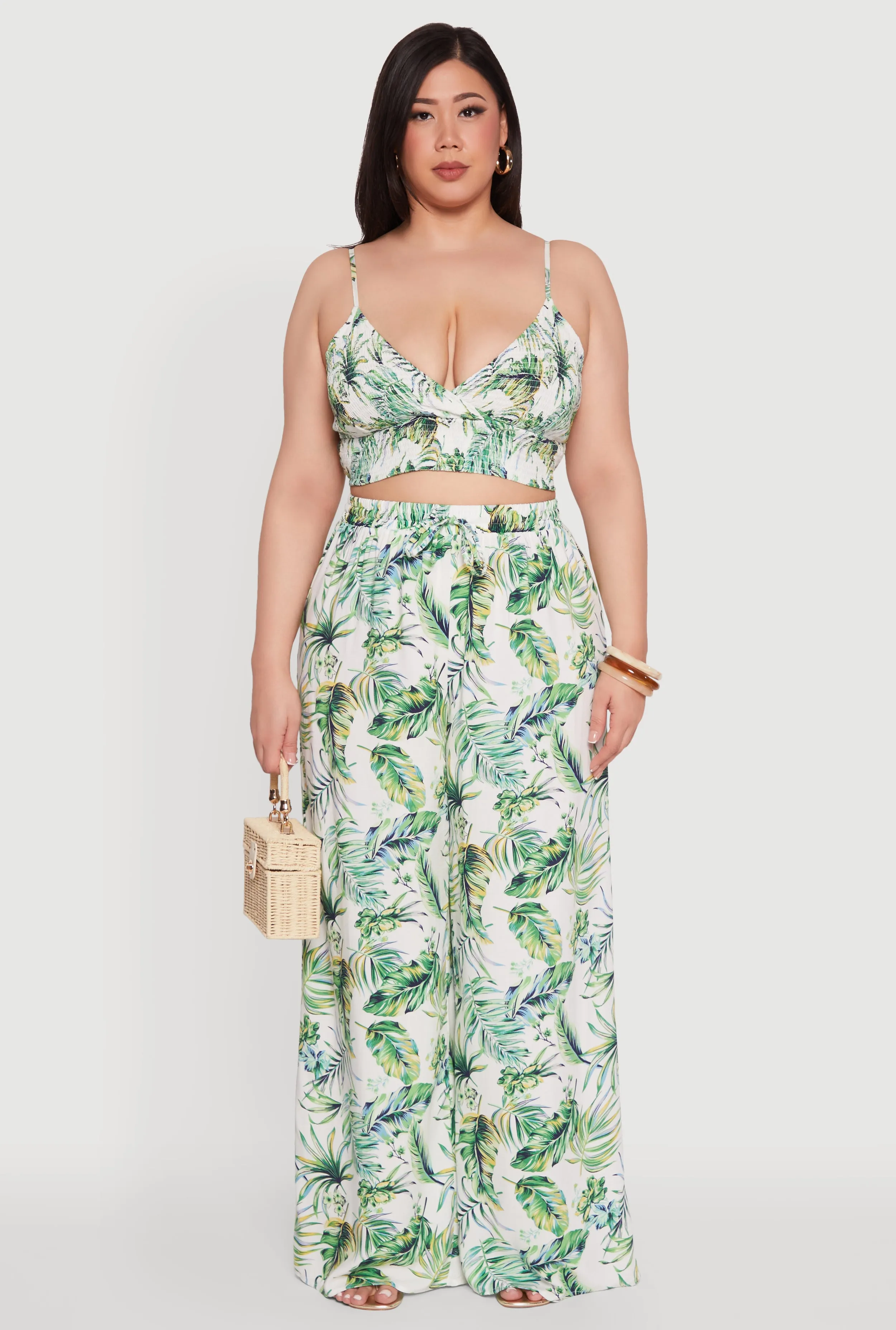 Plus Size Almost Famous Tropical Print Palazzo Pants sold by Rainbow product image thumbnail 2