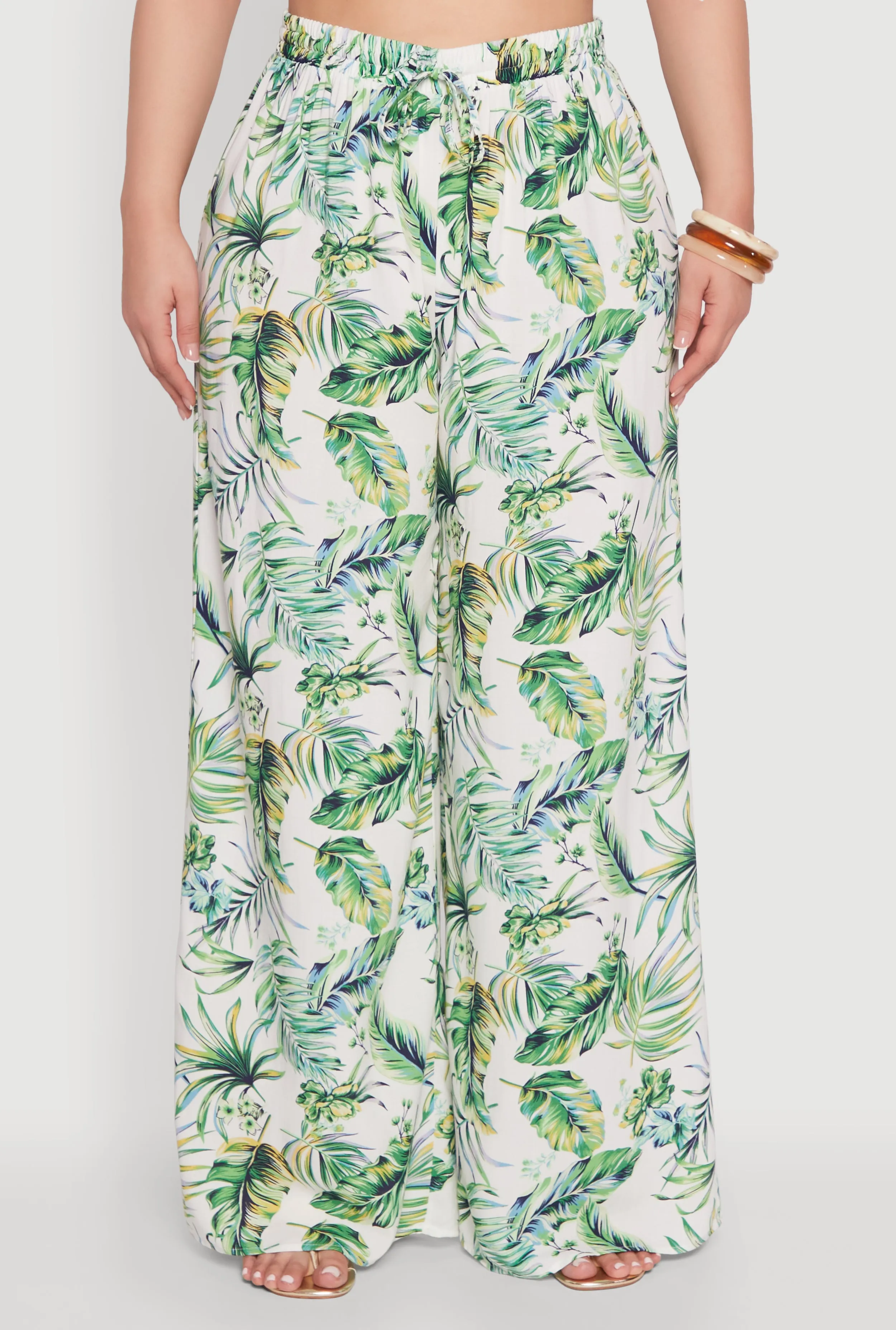 Plus Size Almost Famous Tropical Print Palazzo Pants sold by Rainbow product image thumbnail 3