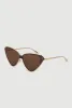 Metallic Frame Cat Eye Sunglasses sold by Rainbow