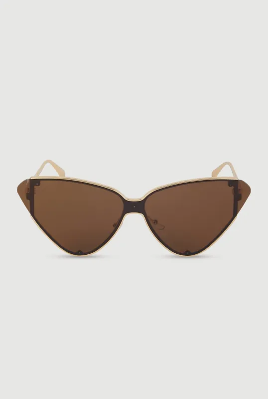 Metallic Frame Cat Eye Sunglasses sold by Rainbow