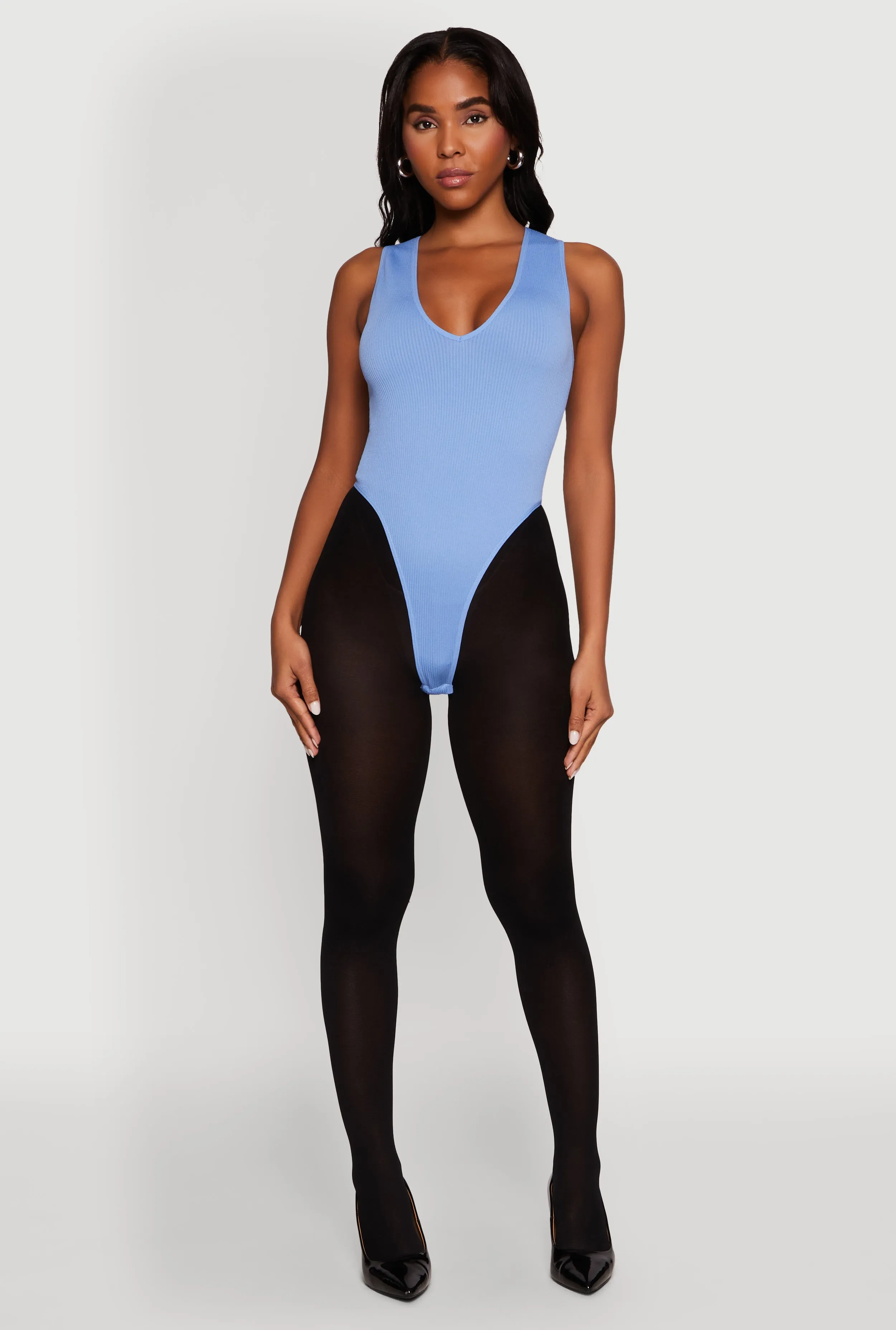 Seamless V Neck Thong Bodysuit sold by Rainbow