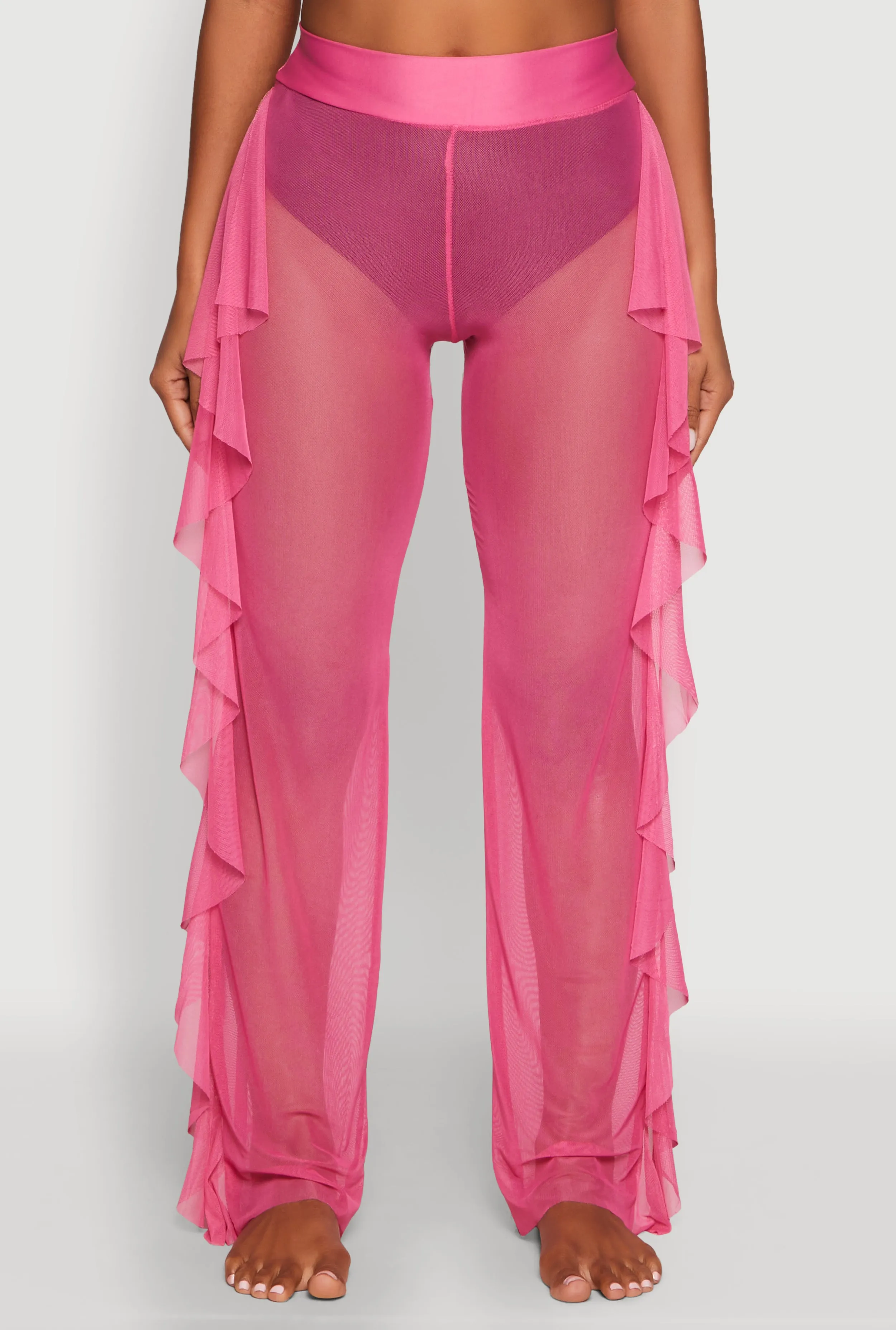 Ruffle Trim High Waisted Cover Up Pants sold by Rainbow product image thumbnail 5