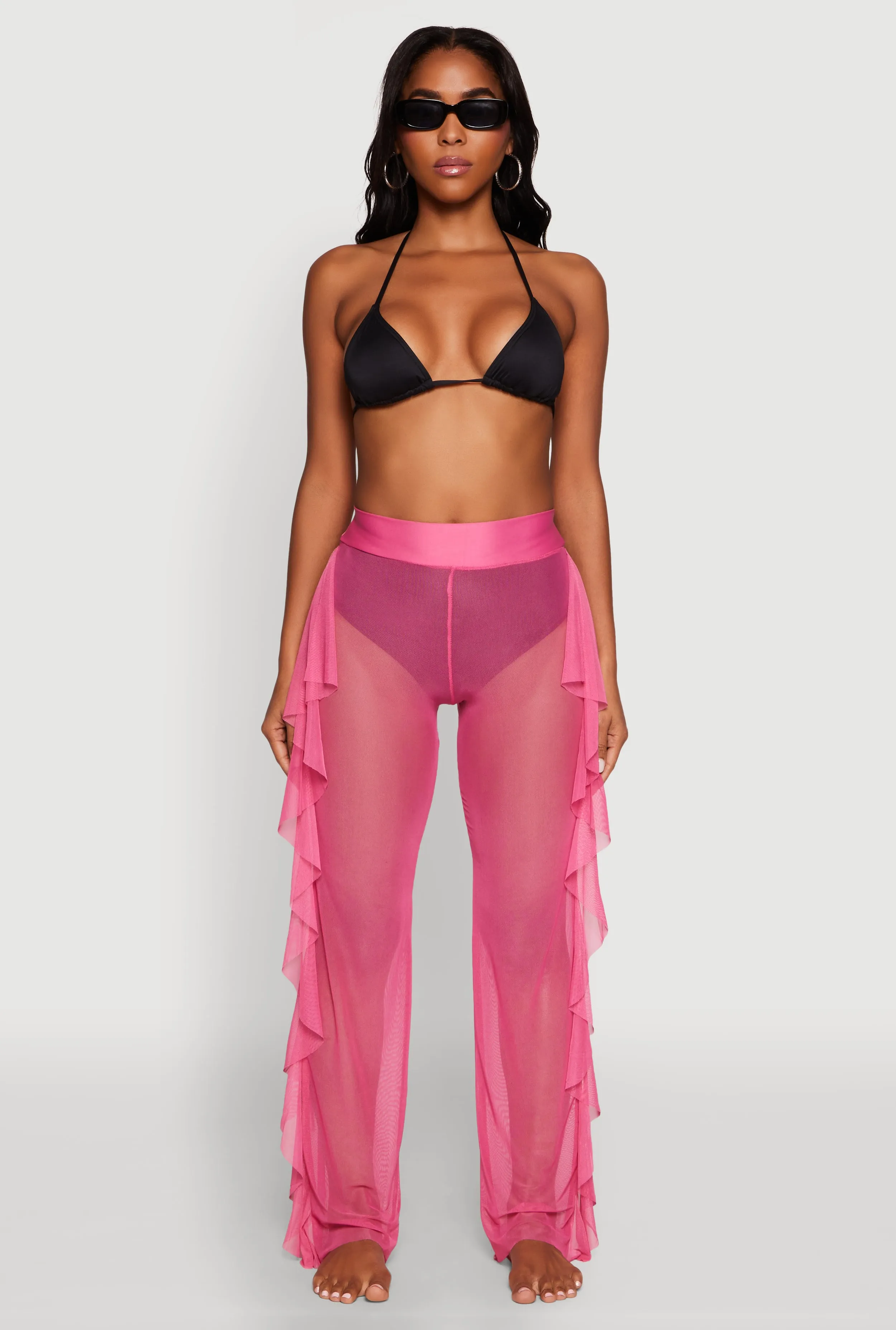 Ruffle Trim High Waisted Cover Up Pants sold by Rainbow product image thumbnail 2